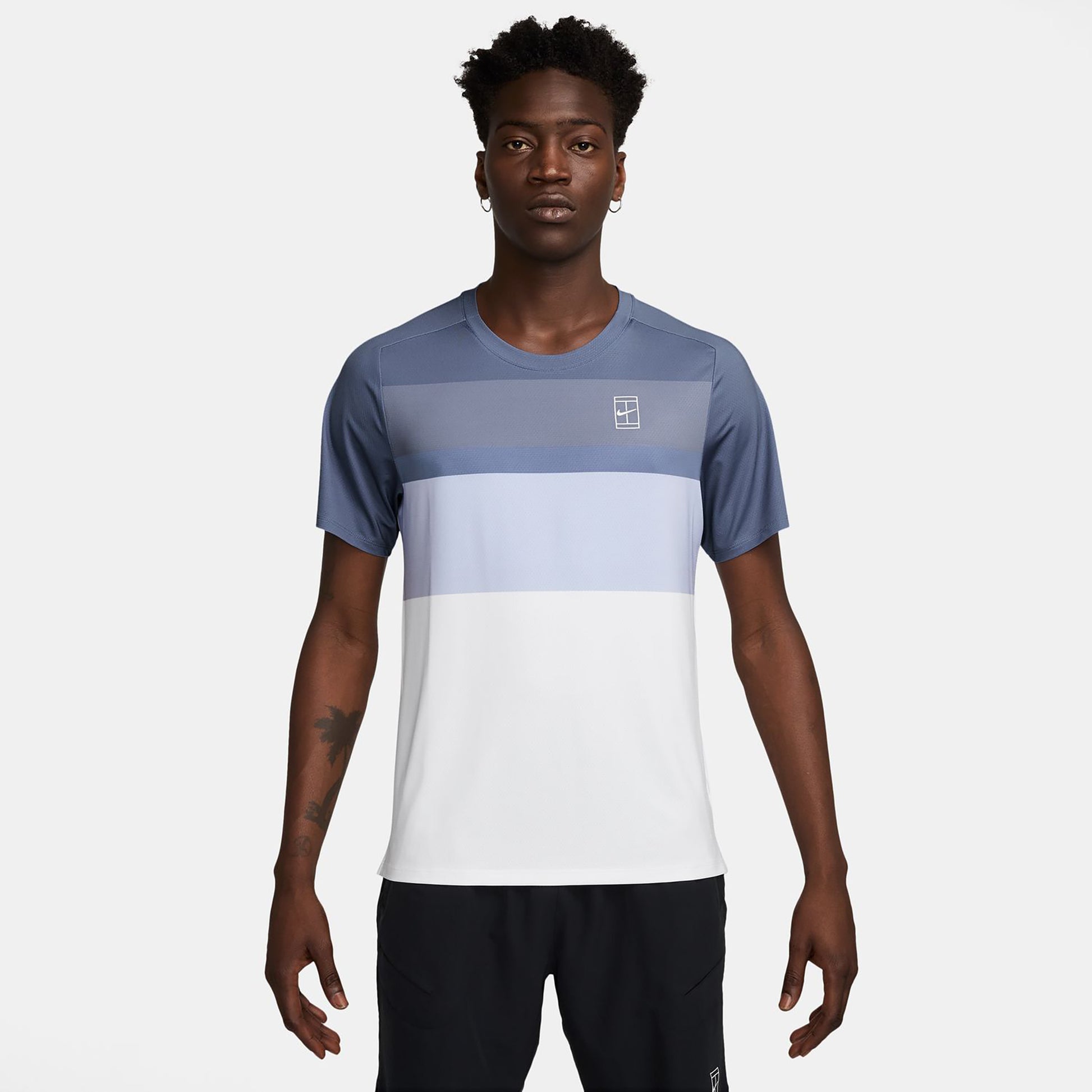 Nike Court Dri-Fit Advantage Print T-shirt Herrer-Blå-grå