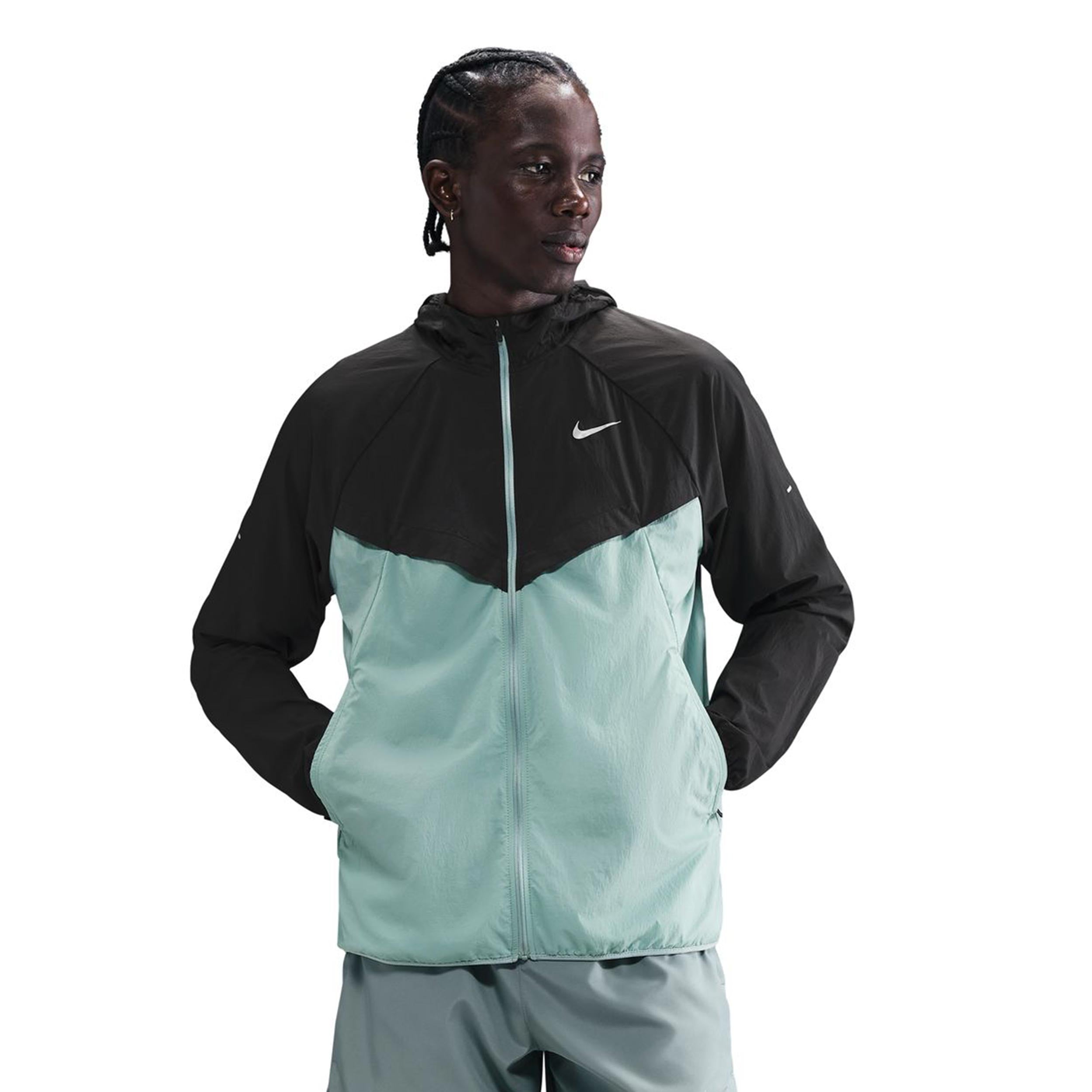 Nike Stride Løbejakke Herrer - sort, turkis