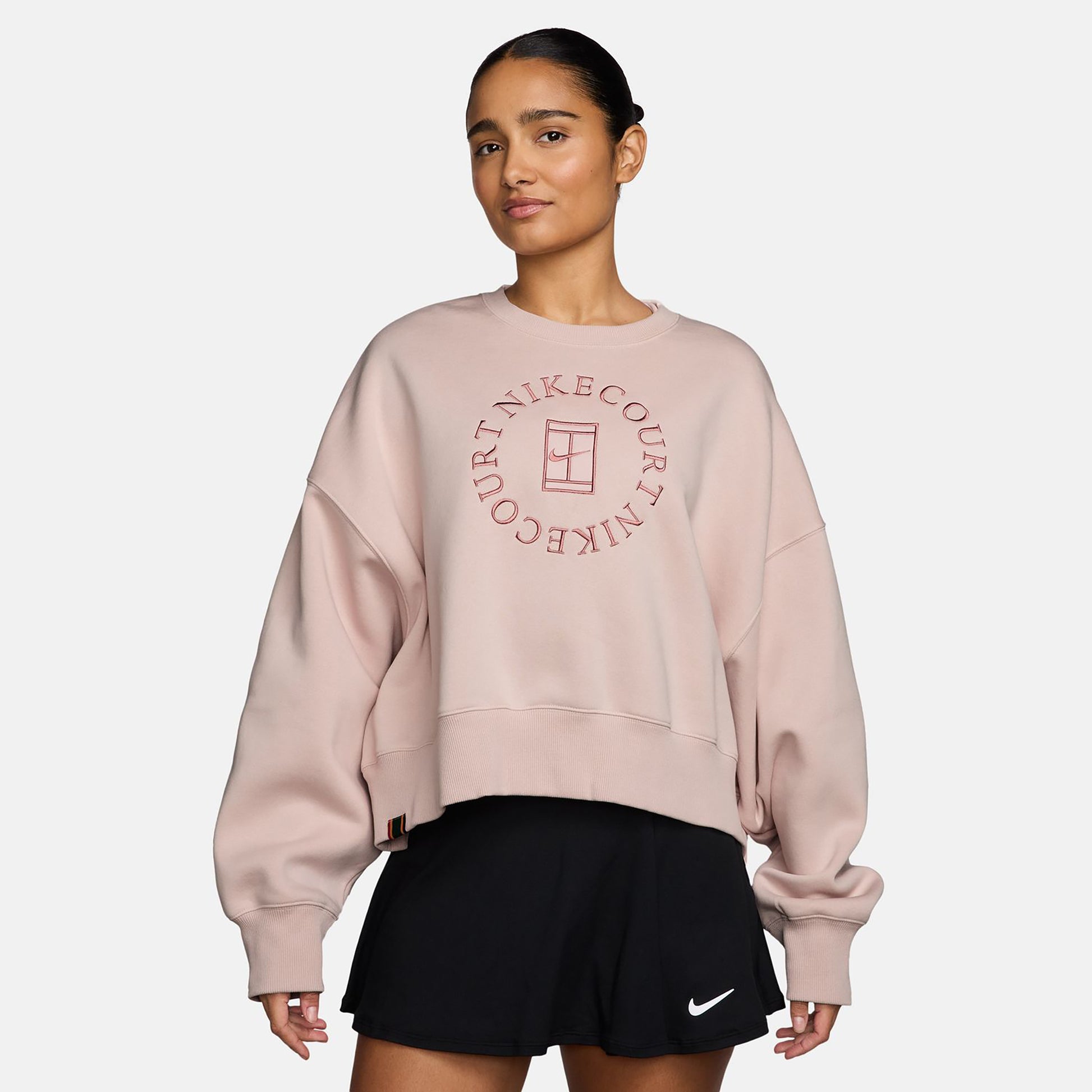 Nike Court Phoenix Over-Oversized Crew Heritage Sweatshirt Damer - gammel lyserød, mauve