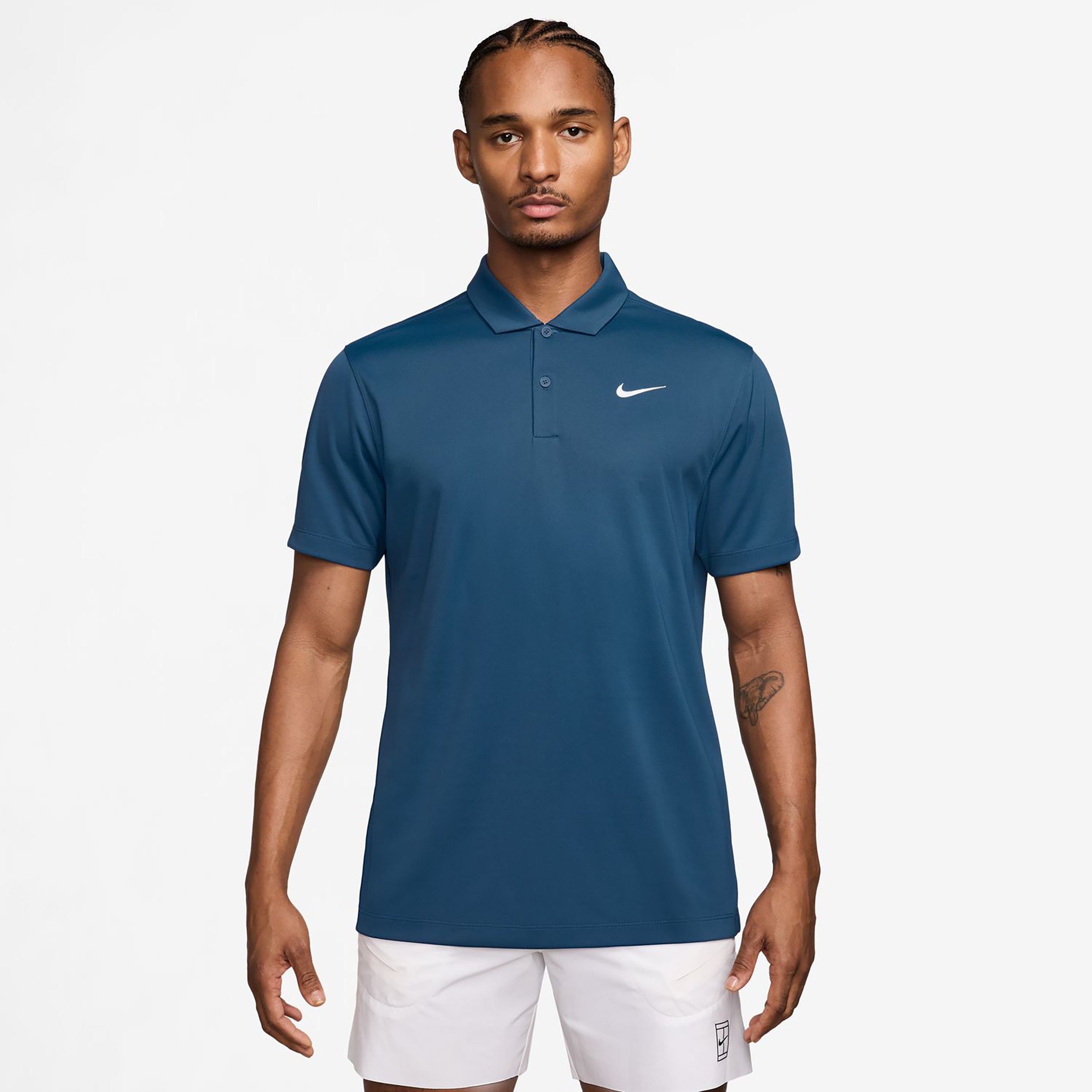 Nike Dri-Fit Victory Court Solid Polo Herrer - petrol, hvid