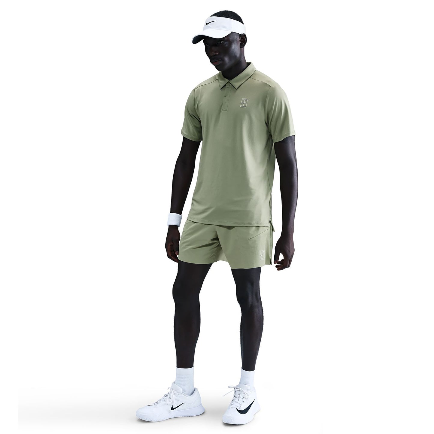 Nike Court Dri-FIT Advantage 6in Shorts Herrer - oliven, hvid