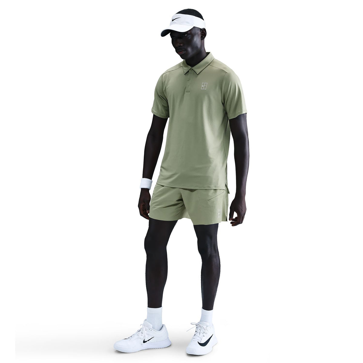 Nike Court Dri-FIT Advantage 6in Shorts Herrer - oliven, hvid