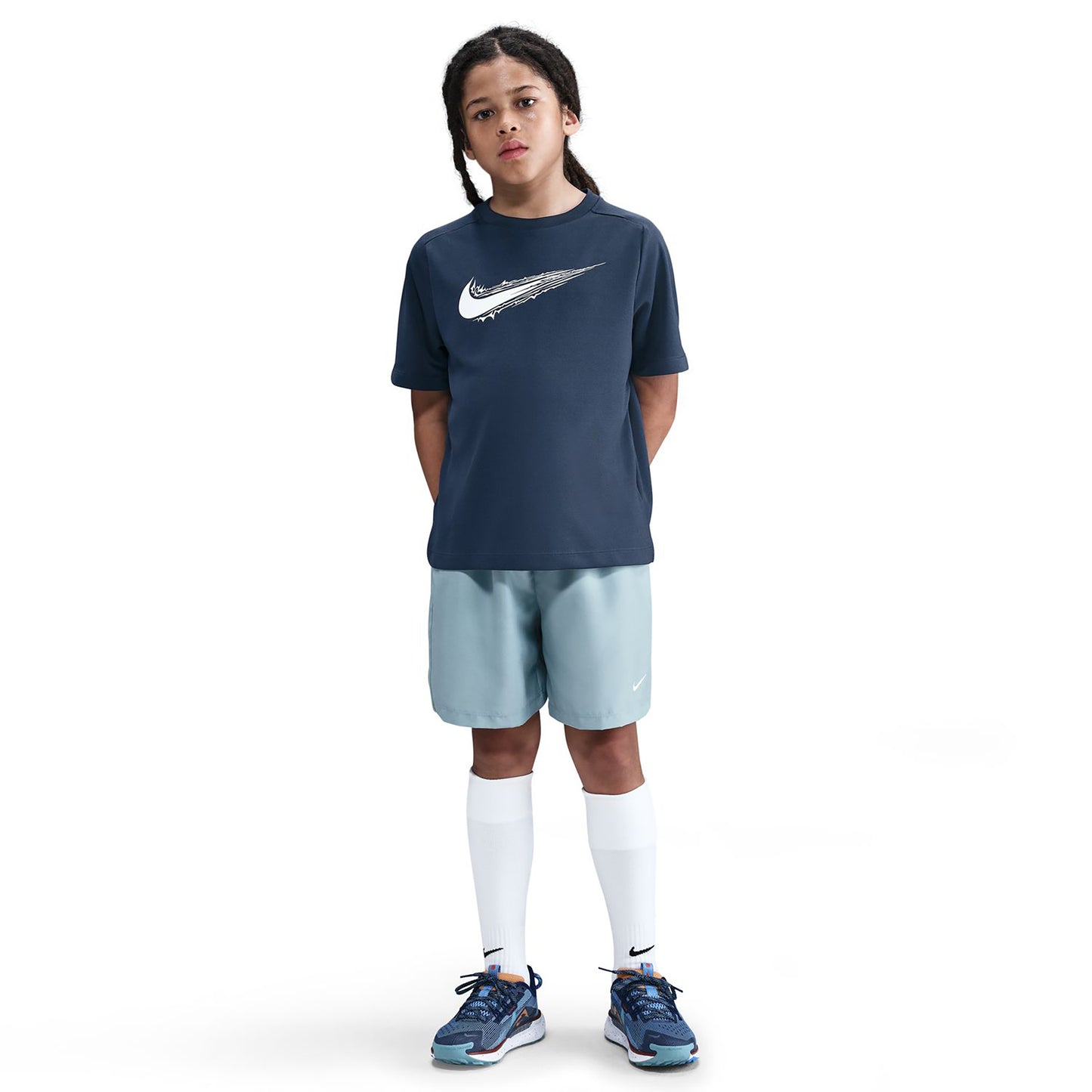 Nike Dri-FIT Multi T-shirt Børn - mørkeblå, hvid