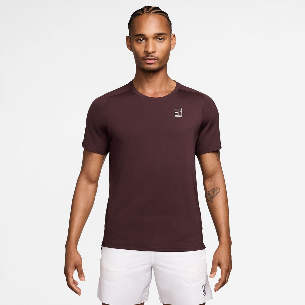 Nike Sinner Court Dri-FIT Advantage T-shirt Herrer - mørkerød, hvid