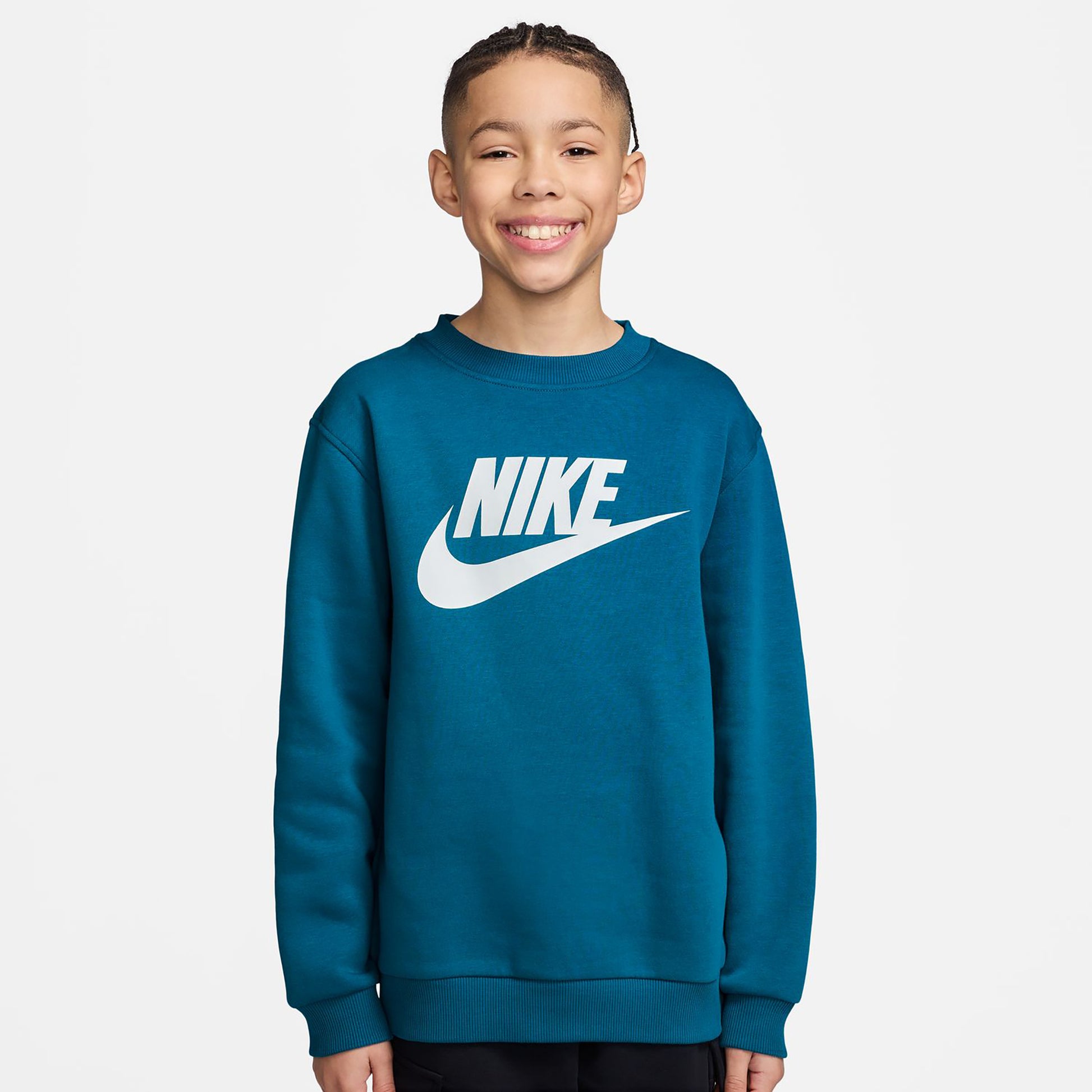 Nike Club Fleece Crew Sweatshirt Børn - blå, hvid