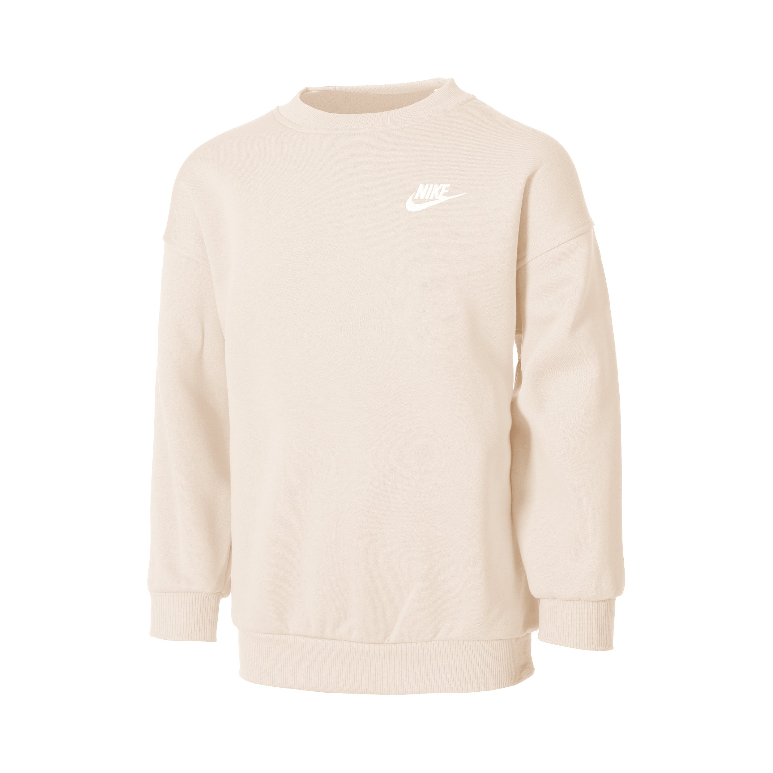 Nike Club Fleece Oversized Crew Sweatshirt Pige-Beige,Hvid