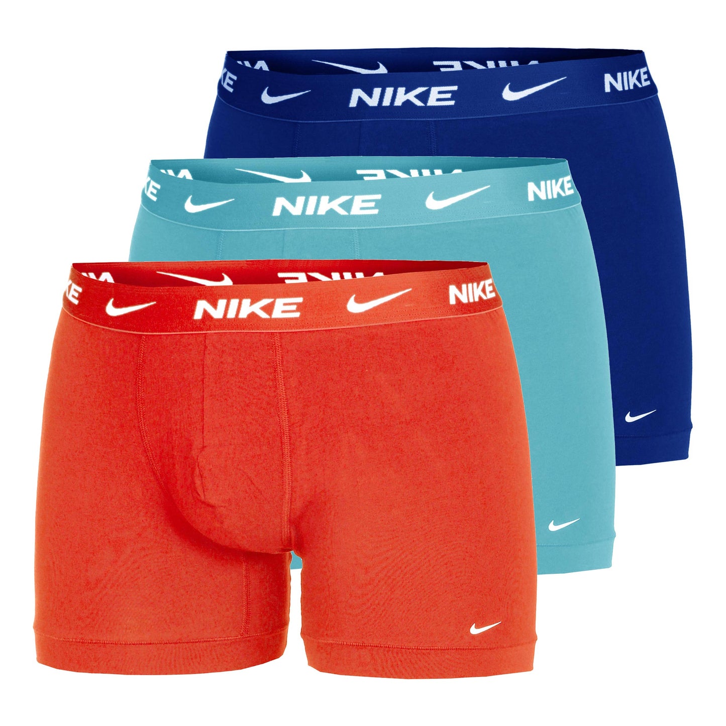 Nike Dri-Fit Essential Micro Trunk Boksershorts Pakke med 3 Herrer - rød, turkis