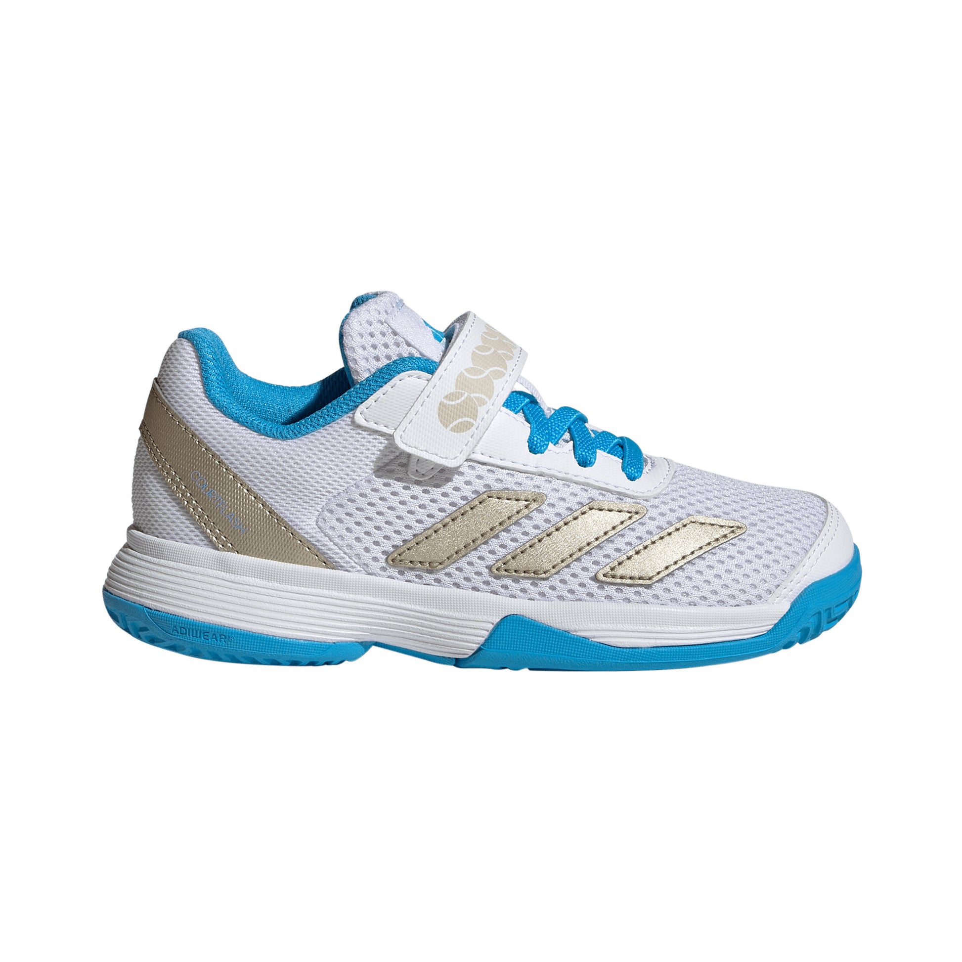 adidas Courtflash CF Grusbanesko Børn - hvid, sølv
