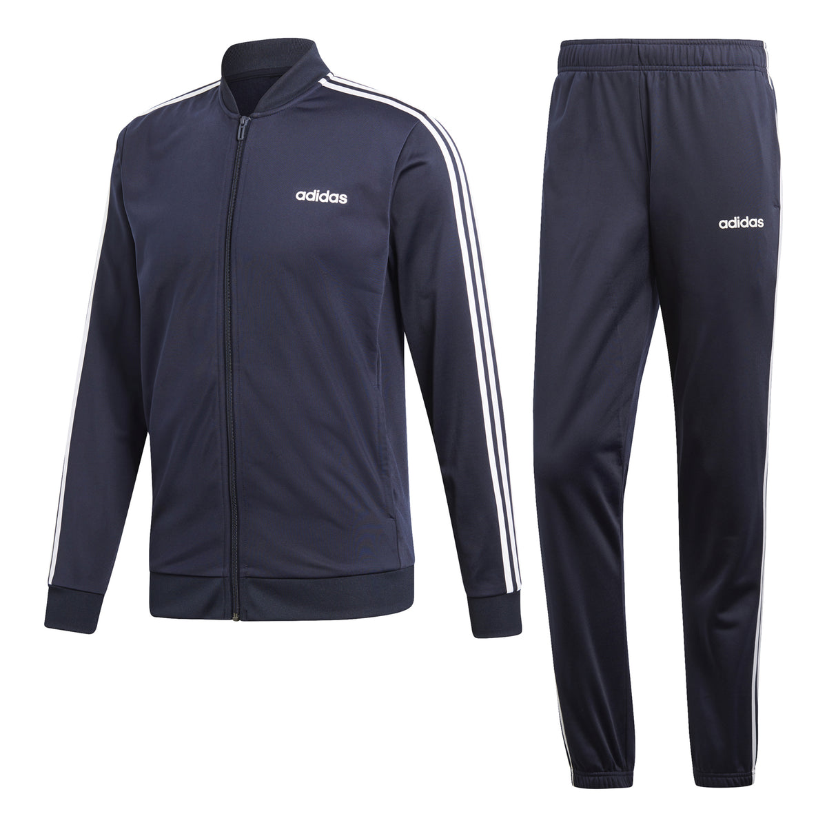 adidas Back to Basic 3 Stripes Træningsdragt Herrer - mørkeblå, hvid