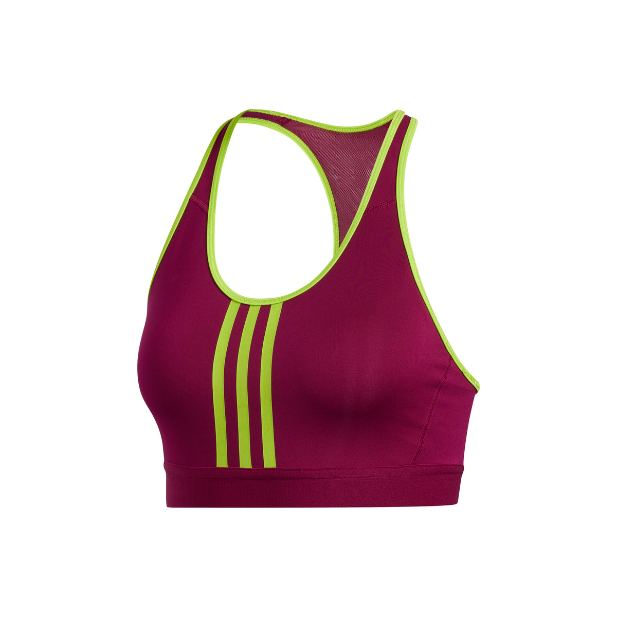 adidas Don´t Rest Alphaskin 3Stripes Sports-BH Damer - berry, neongrøn