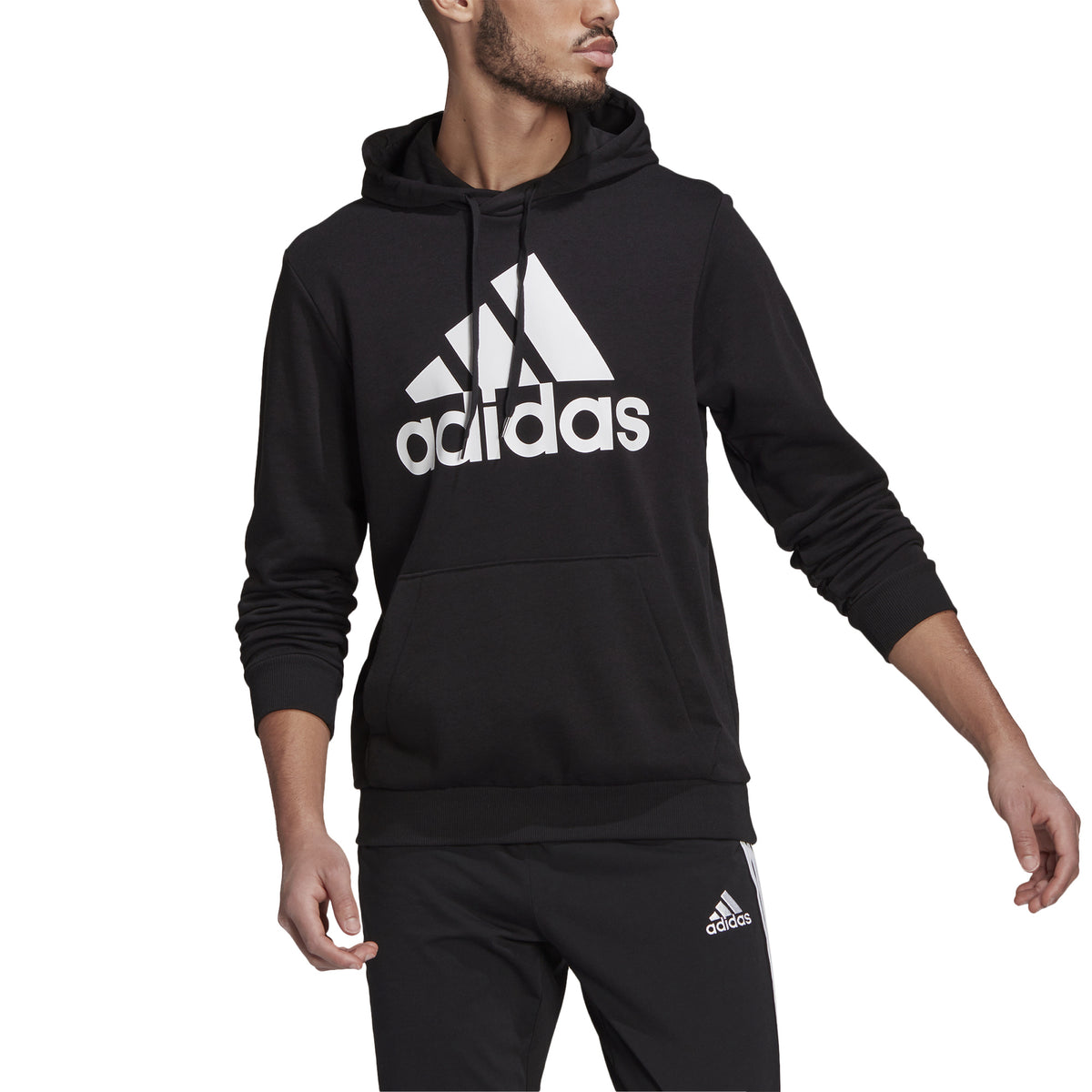 adidas Big Logo French Terry Hættetrøje Herrer-sort, hvid