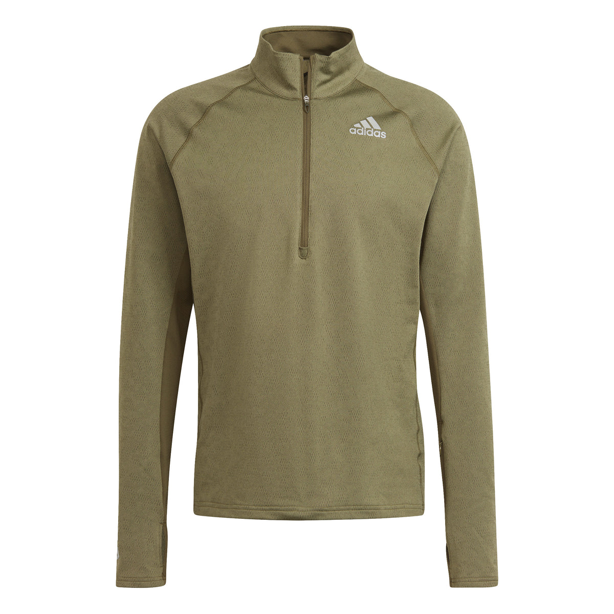 adidas Half-Zip Shirt, langærmet Herrer - oliven,