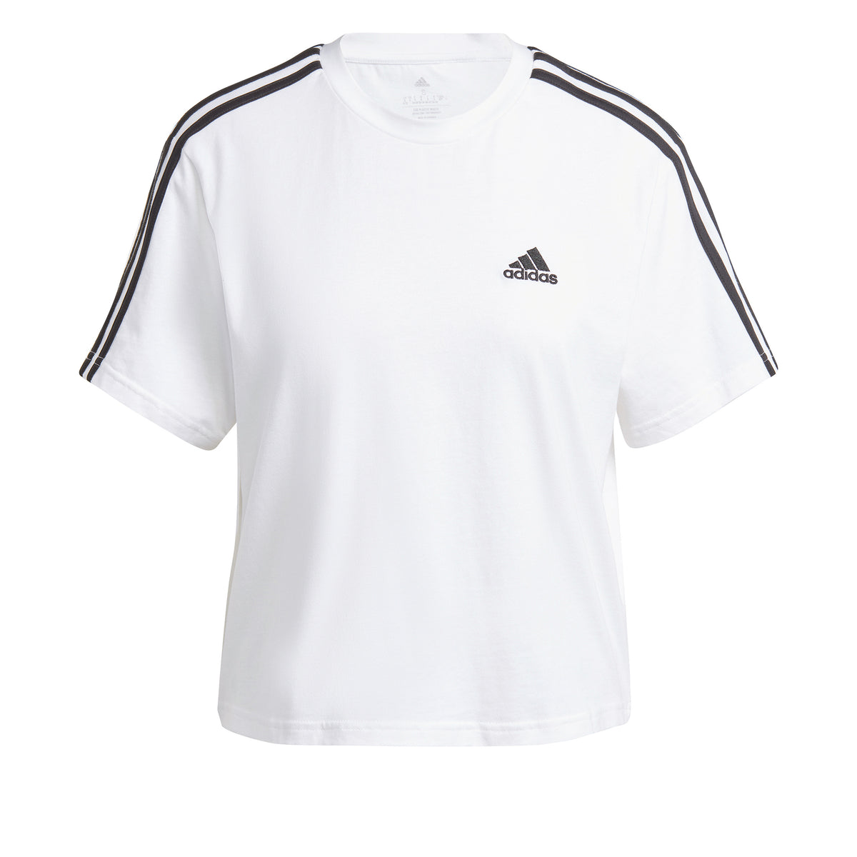 adidas 3Stripes Crop T-shirt Damer - hvid, sort