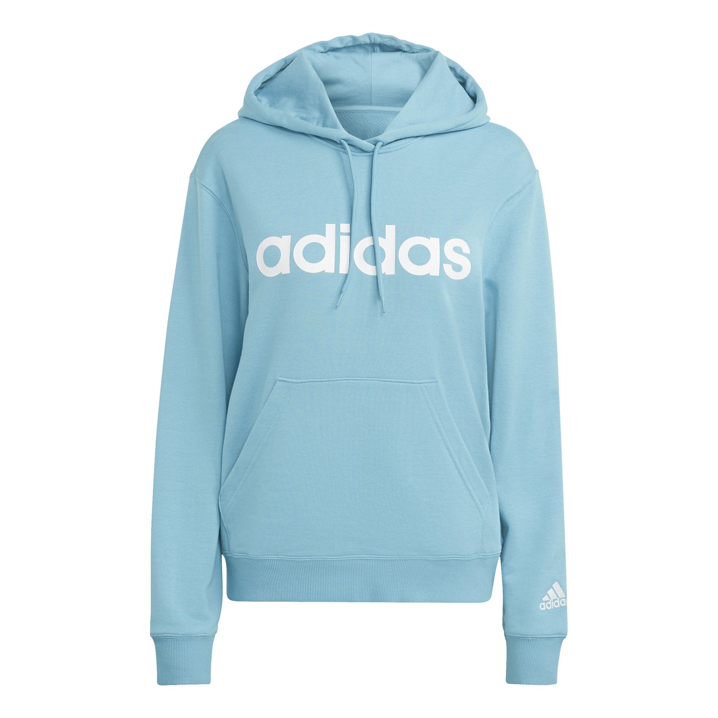 adidas Linear French Terry Hættetrøje Damer - turkis, hvid