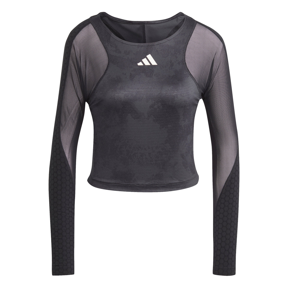 adidas Paris Crop Shirt, langærmet Damer - mørkegrå, sort