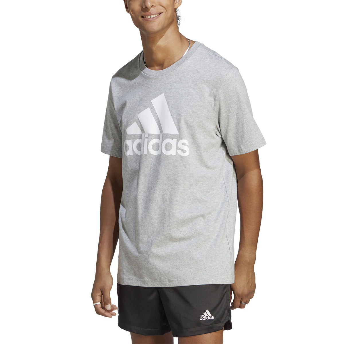adidas Big Logo Single Jersey T-shirt Herrer - lysegrå, hvid