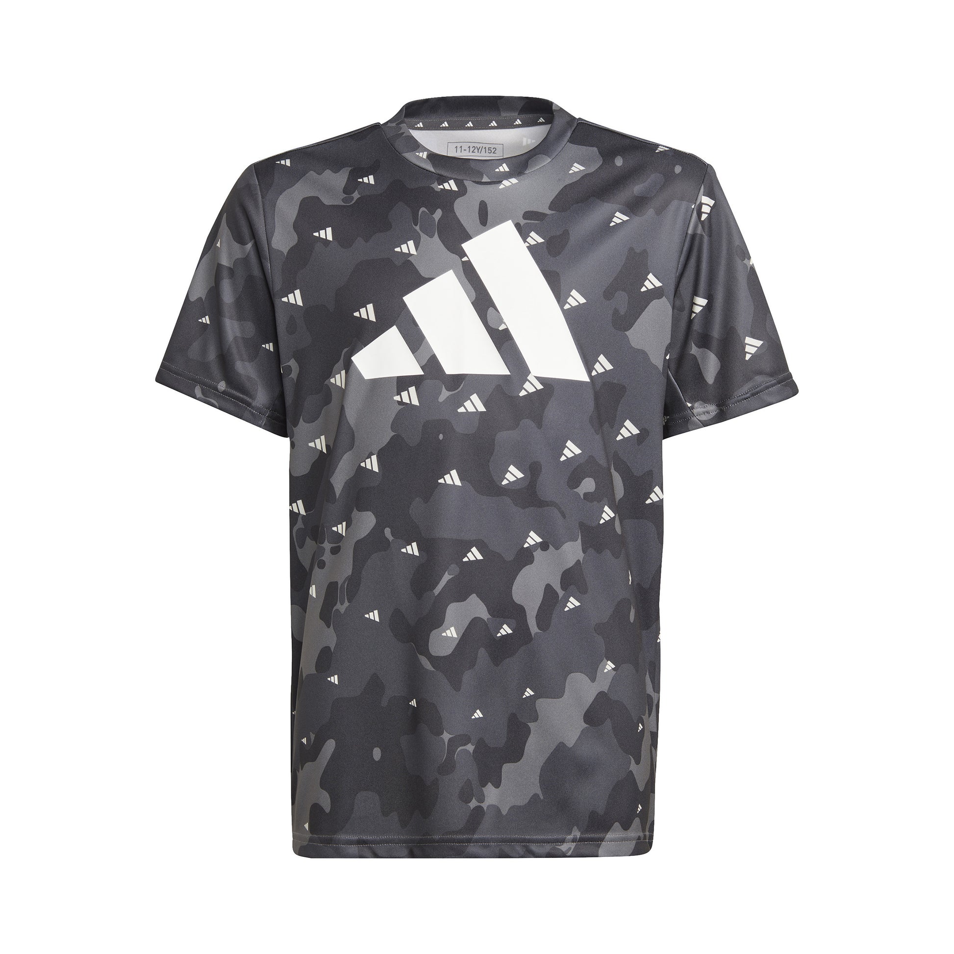 adidas Seasonal Aeroready All Over Print T-shirt Drenge - mørkegrå, hvid
