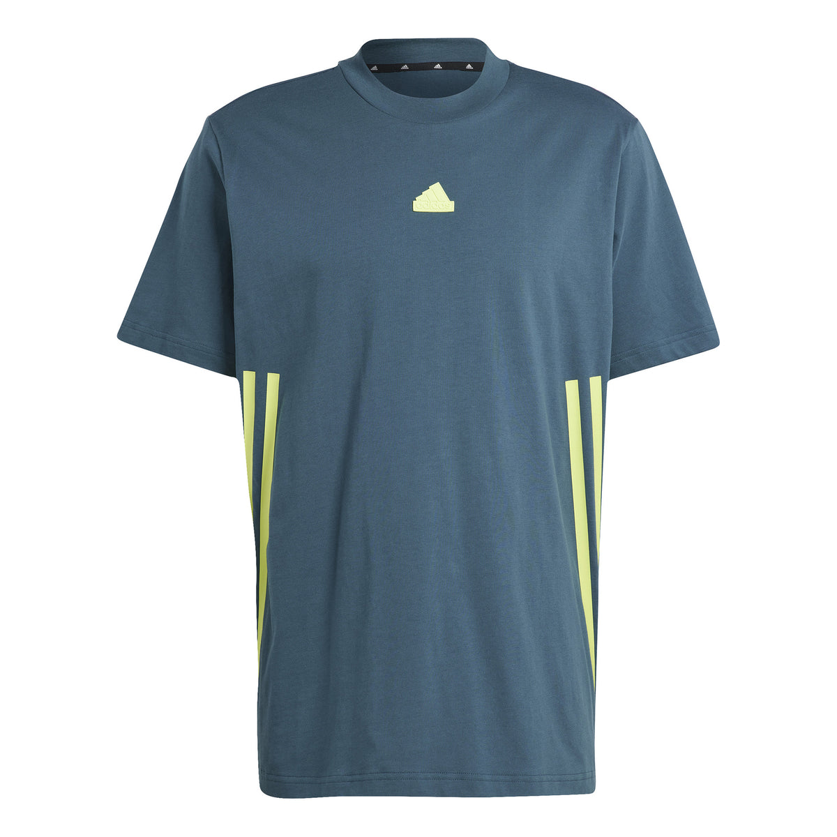 adidas Future Icon 3 Stripes T-shirt Herrer - mørkegrå, lime