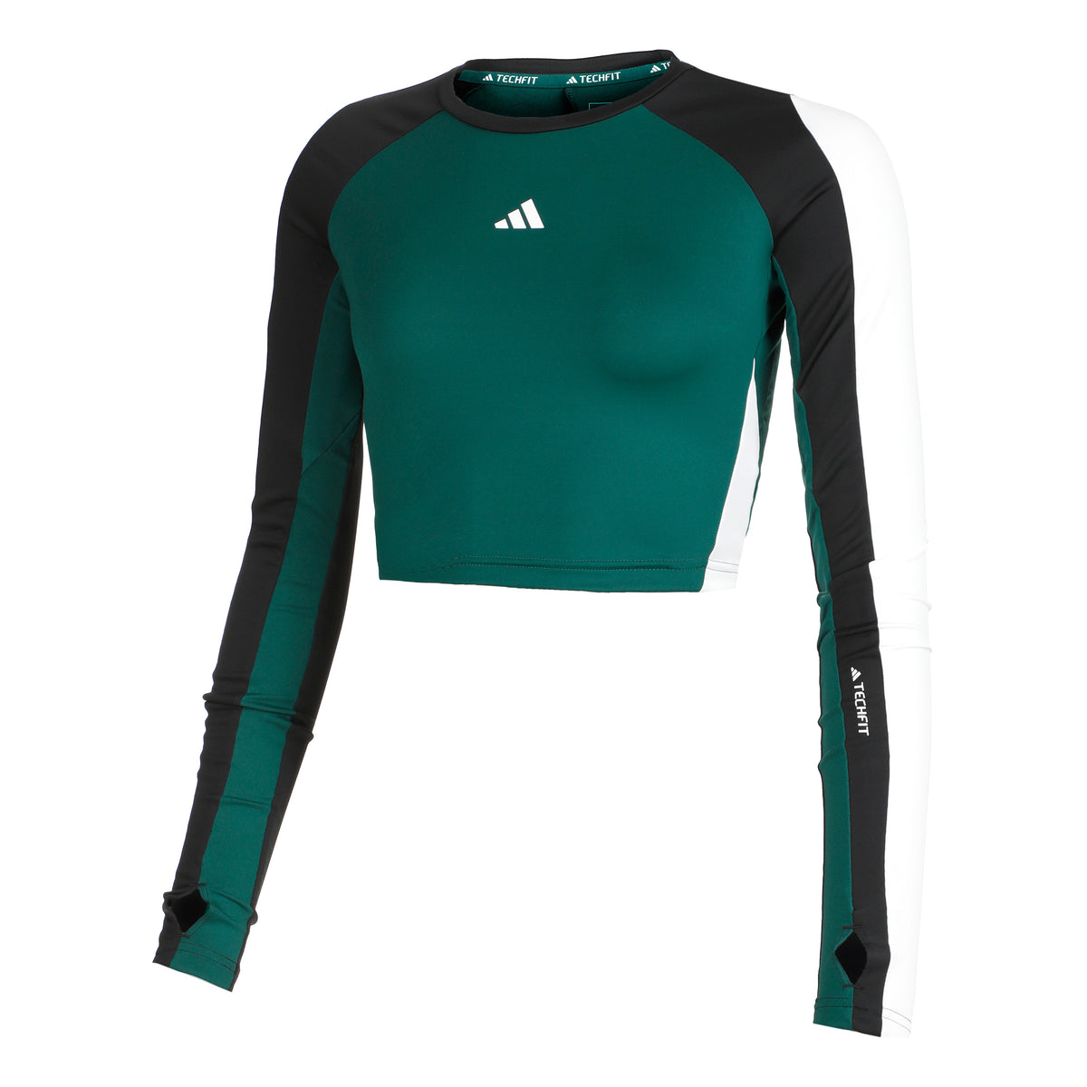 adidas Tech-Fit Color Block Shirt, langærmet Damer - sort,