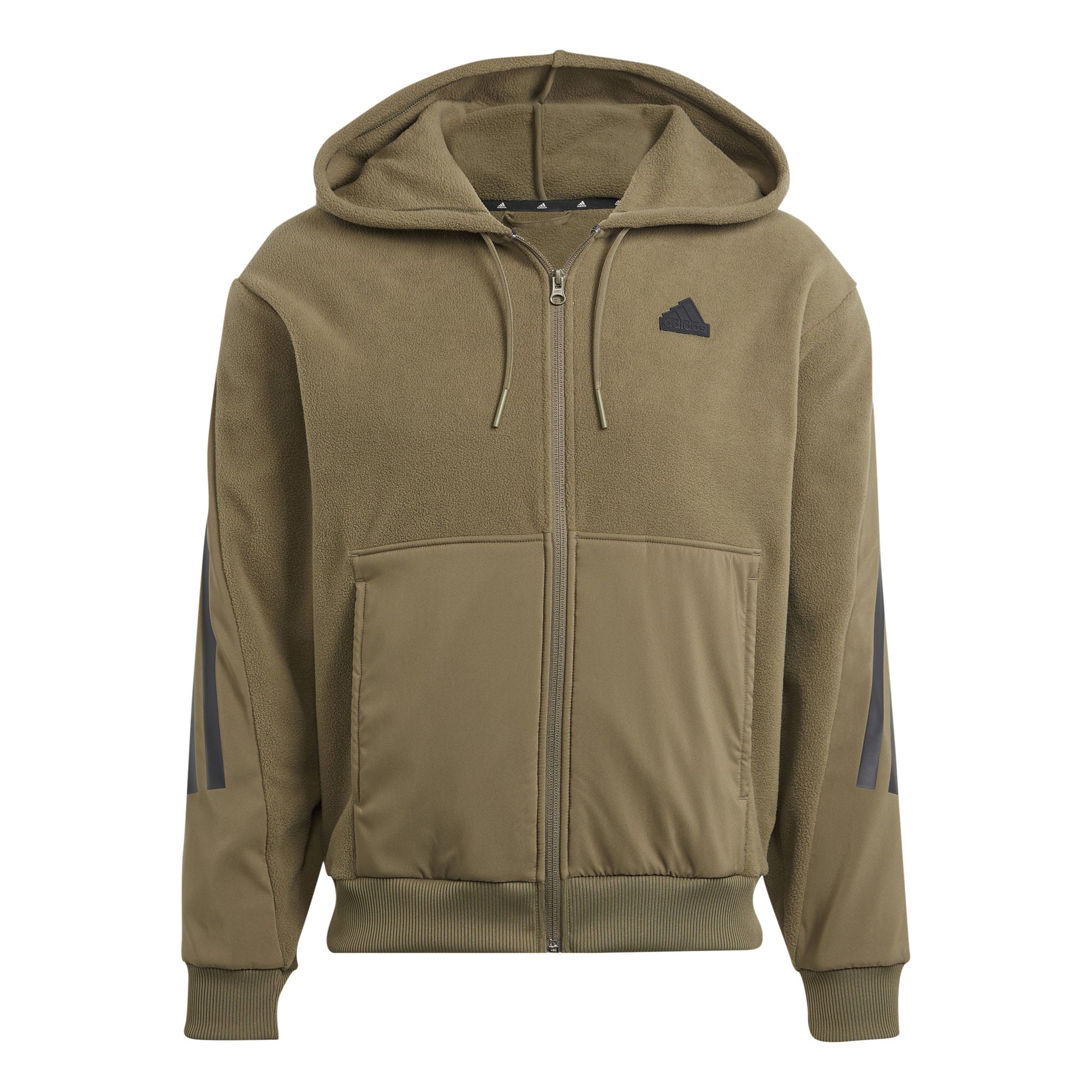 adidas Future Icon 3 Stripes Sweatjakke Herrer - oliven, sort