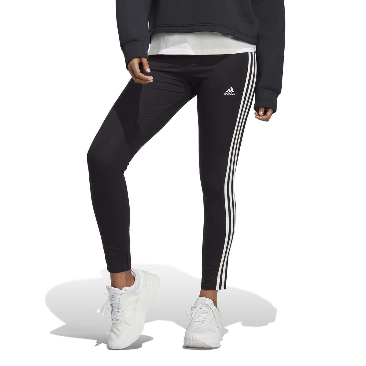 adidas 3Stripes Stramme løbebukser Damer - sort, hvid