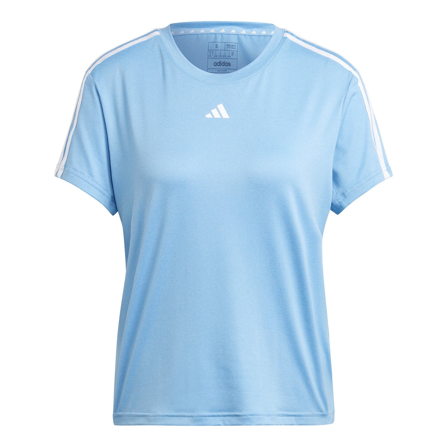 adidas Essentials 3 Stripes T-shirt Damer - lyseblå, hvid