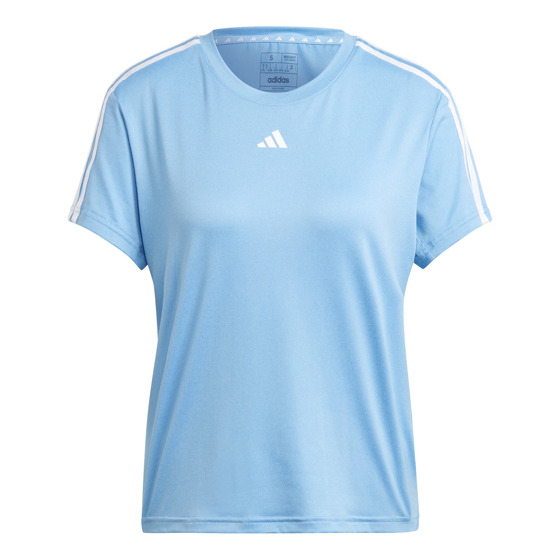 adidas Essentials 3 Stripes T-shirt Damer - lyseblå, hvid