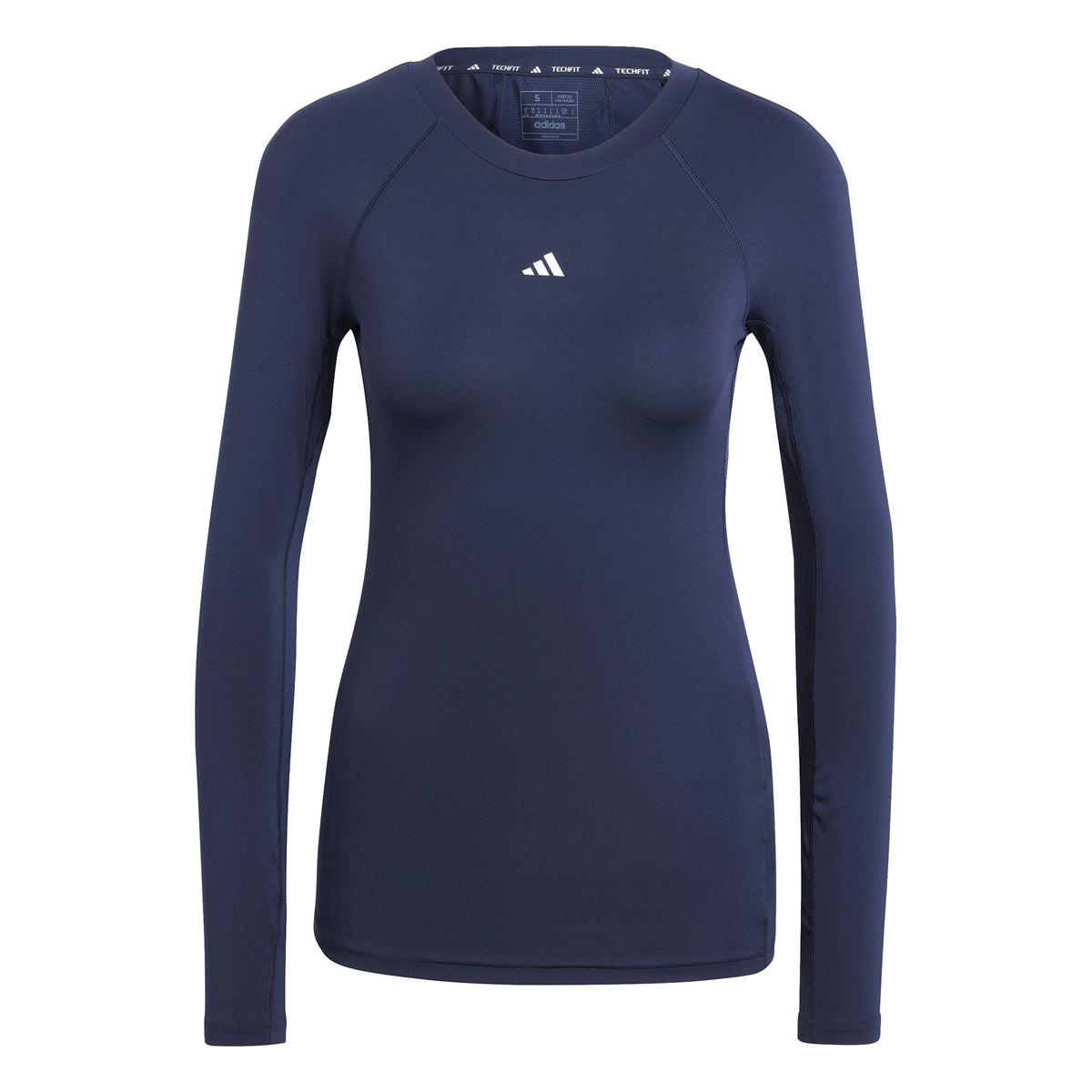 adidas Tech-Fit Shirt, langærmet Damer - mørkeblå,