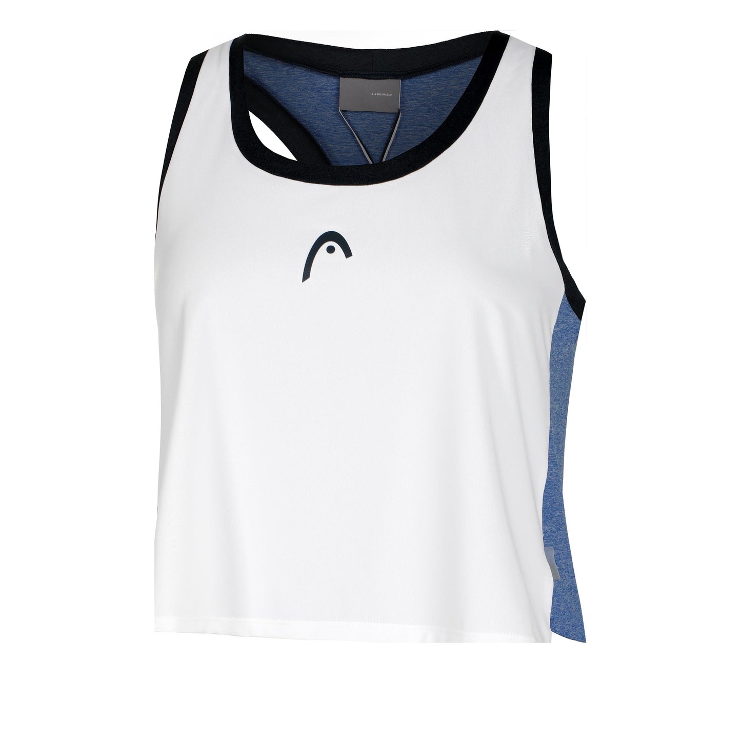 HEAD Play Crop Tanktop Damer-Hvid,Blå-grå