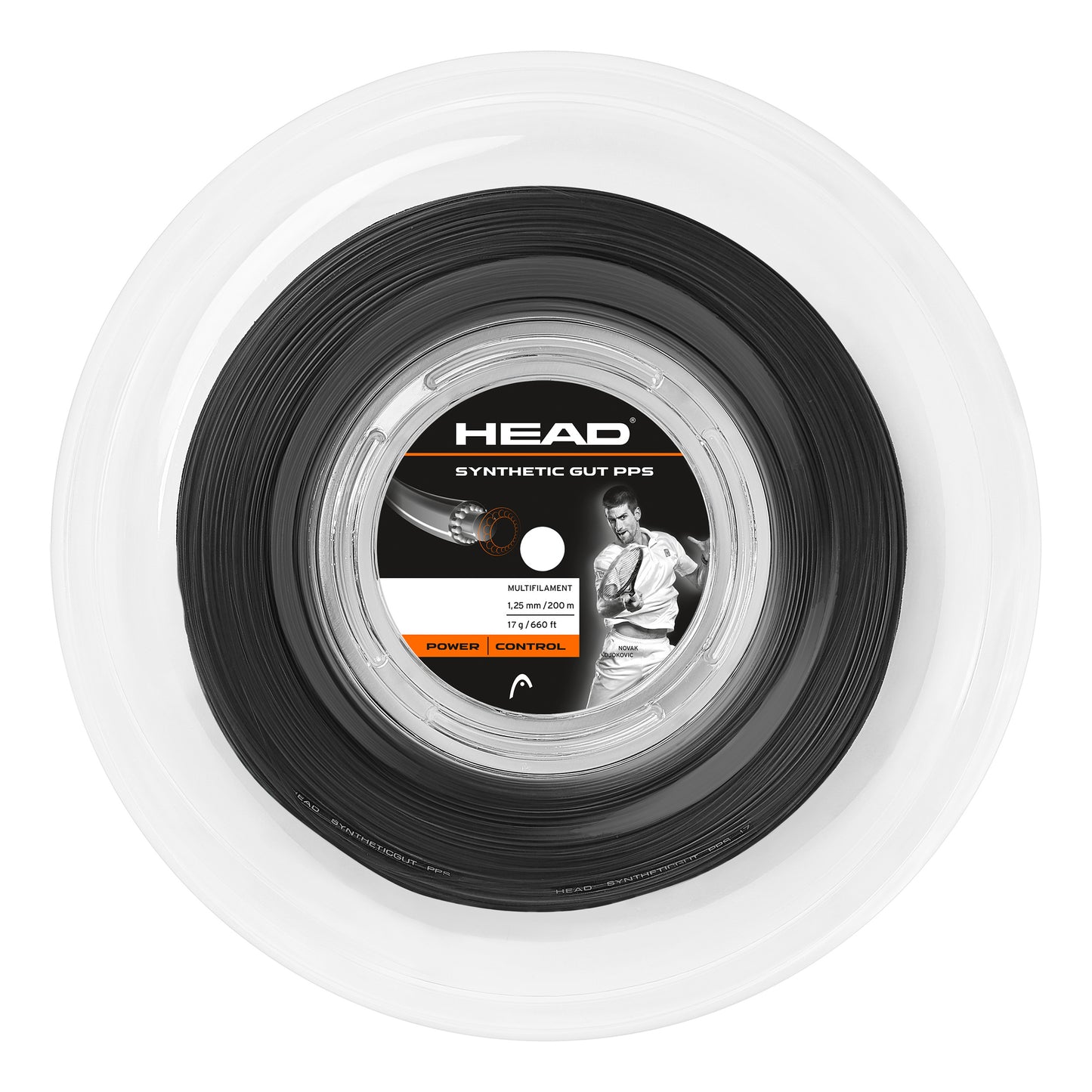HEAD Synthetic Gut PPS Strenge, rulle 200m - sort
