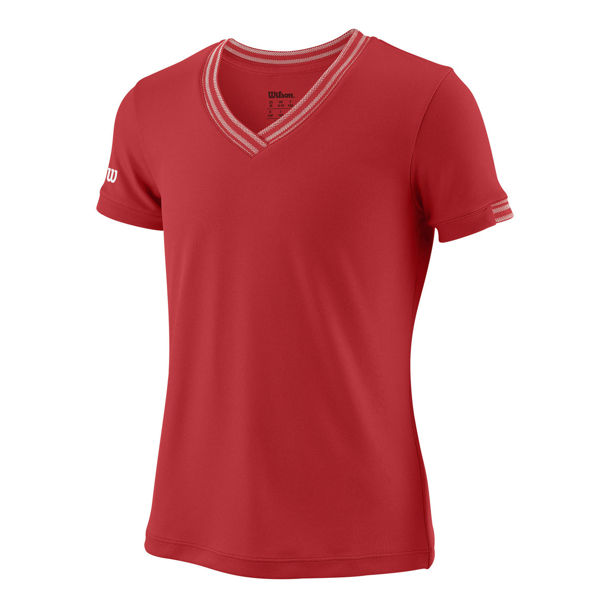 Wilson V-Neck T-shirt Pige - rød, hvid