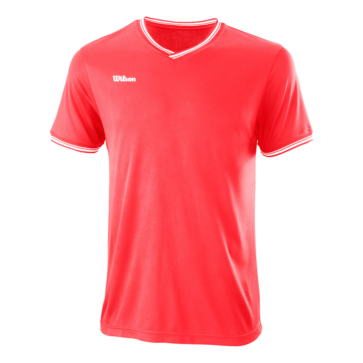 Wilson Team II High V-Neck T-shirt Herrer - koral, hvid