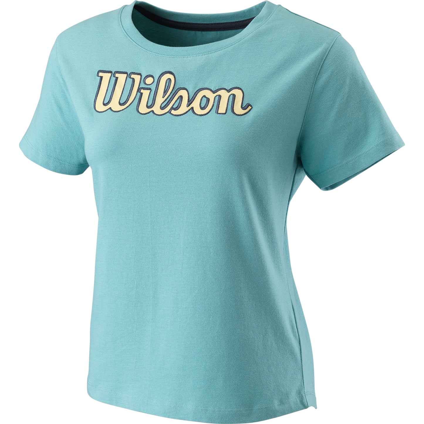 Wilson Sript Eco T-shirt Damer-Blå,Gul