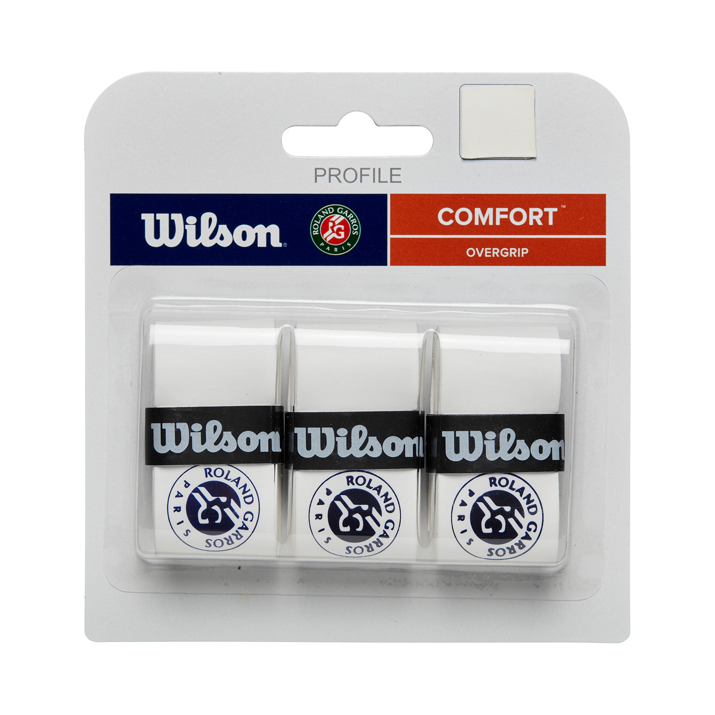 Wilson Pro Overgrip Roland Garros Pakke Med 3-Hvid,Blå