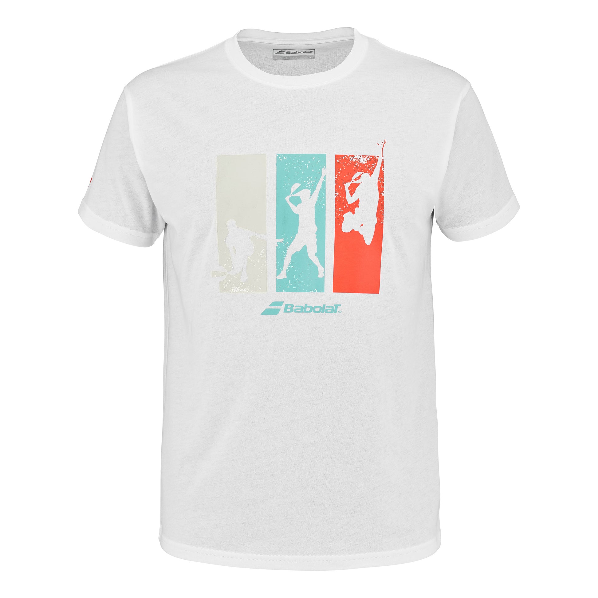 Babolat Cotton T-shirt Herrer - hvid, flerfarvet
