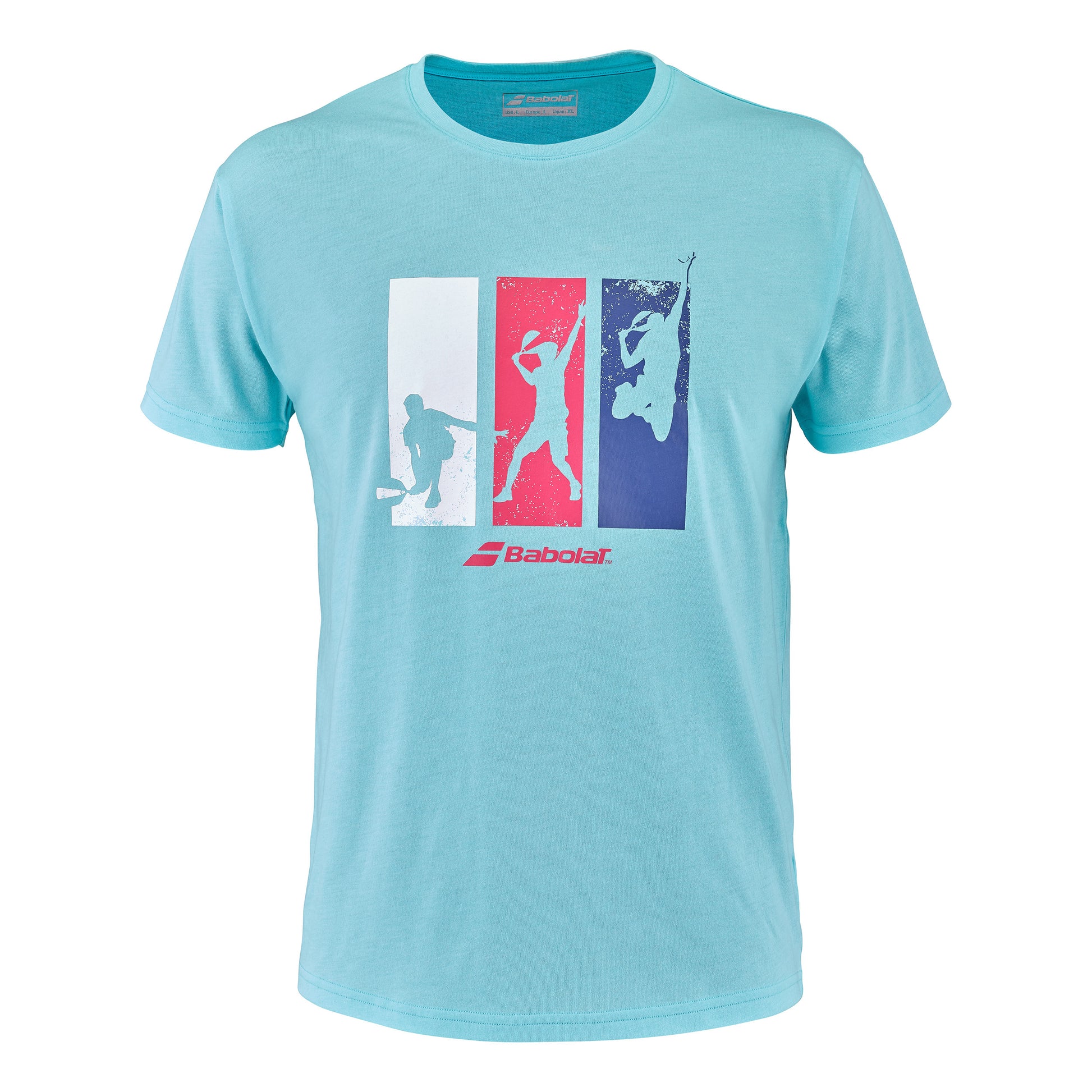 Babolat Cotton T-shirt Herrer - lyseblå, flerfarvet
