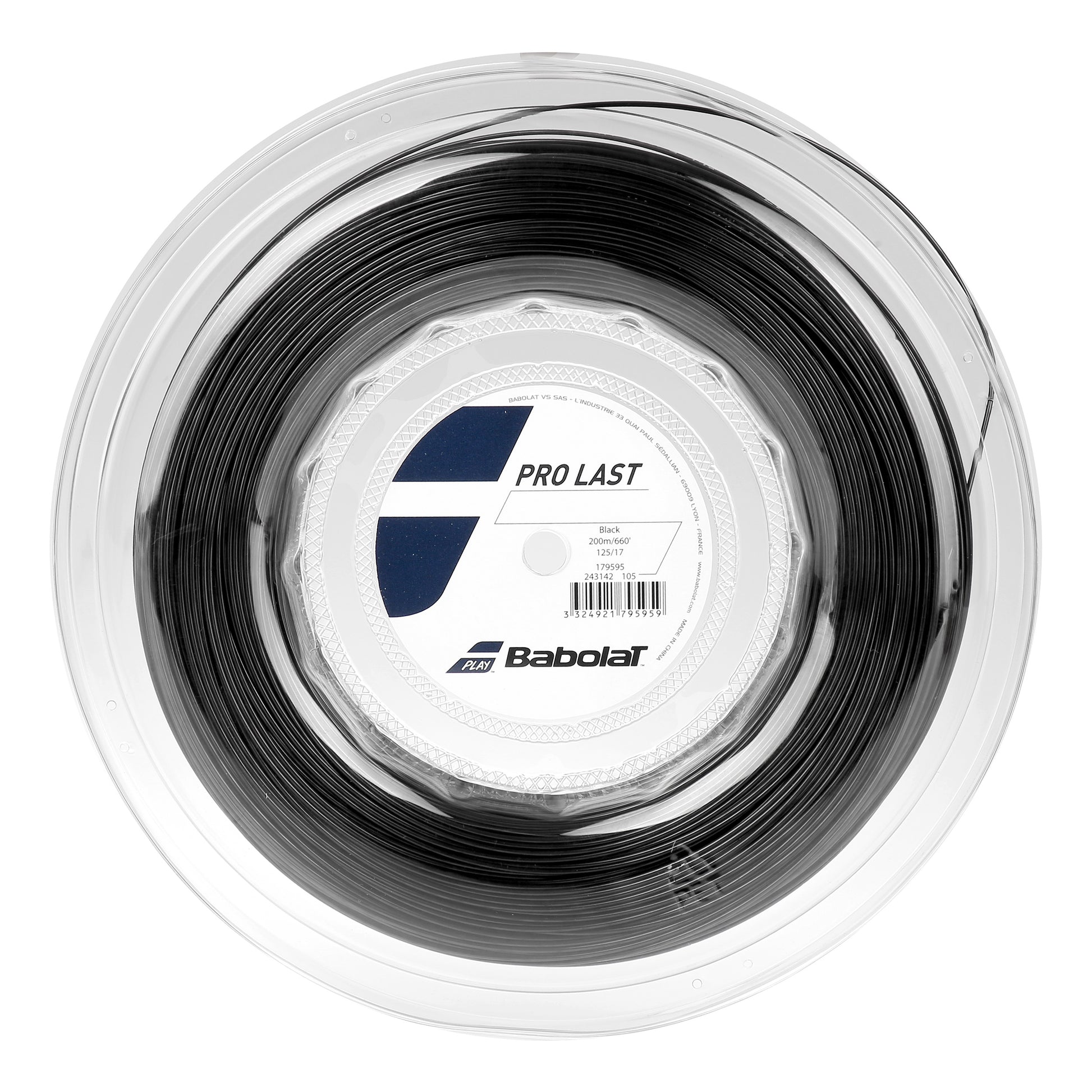 Babolat Pro Last Strenge,Rulle 200m-Sort