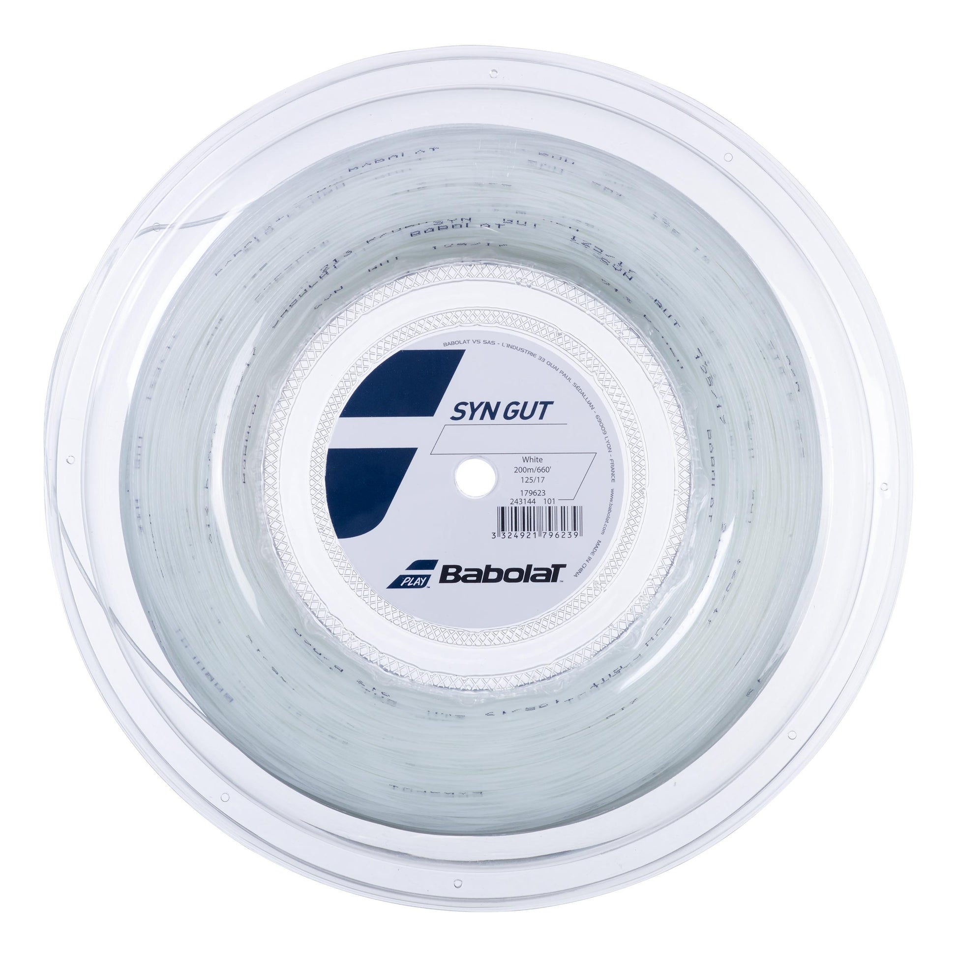 Babolat Synthetic Gut Strenge,Rulle 200m-Hvid