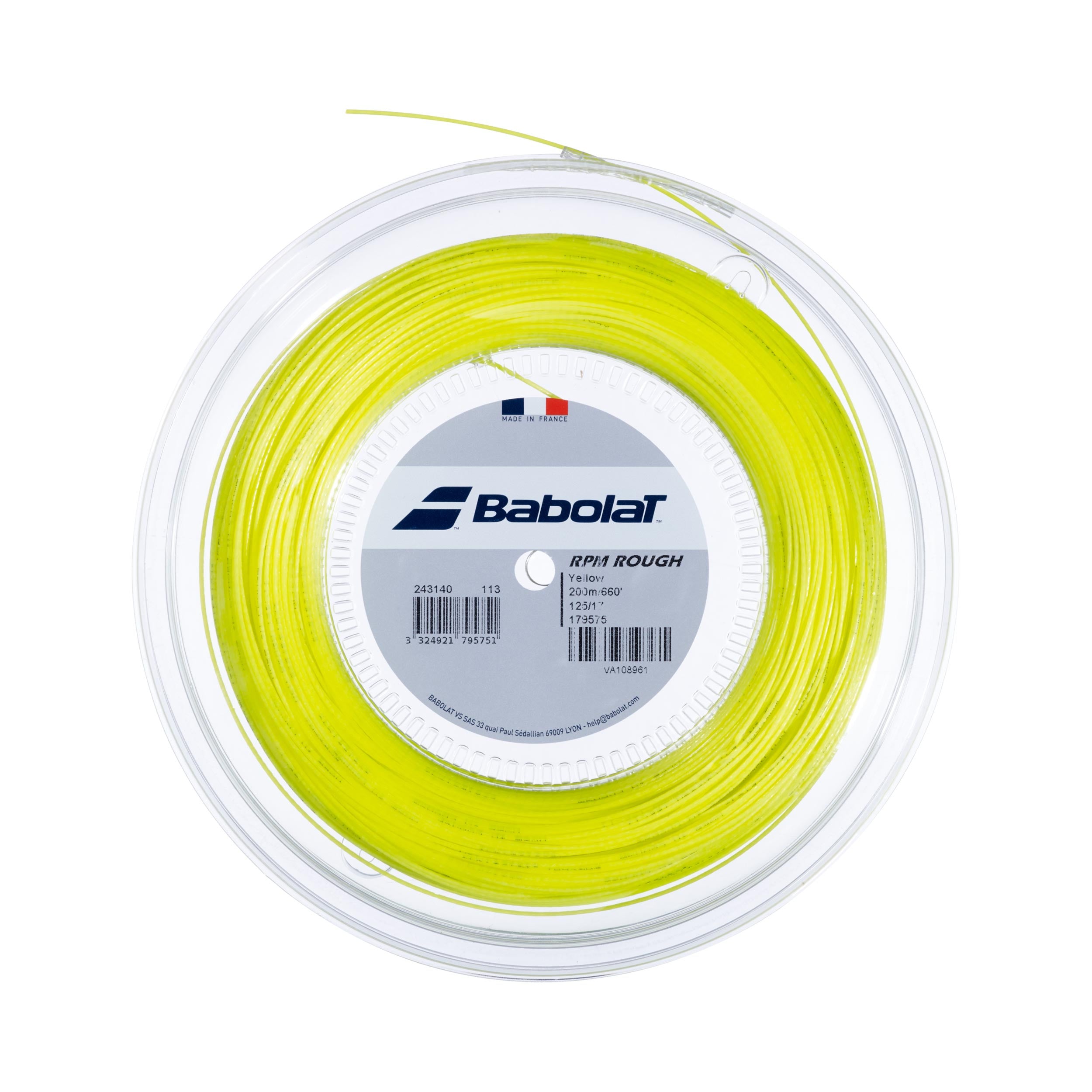 Babolat RPM Rough Strenge,Rulle 200m-Gul