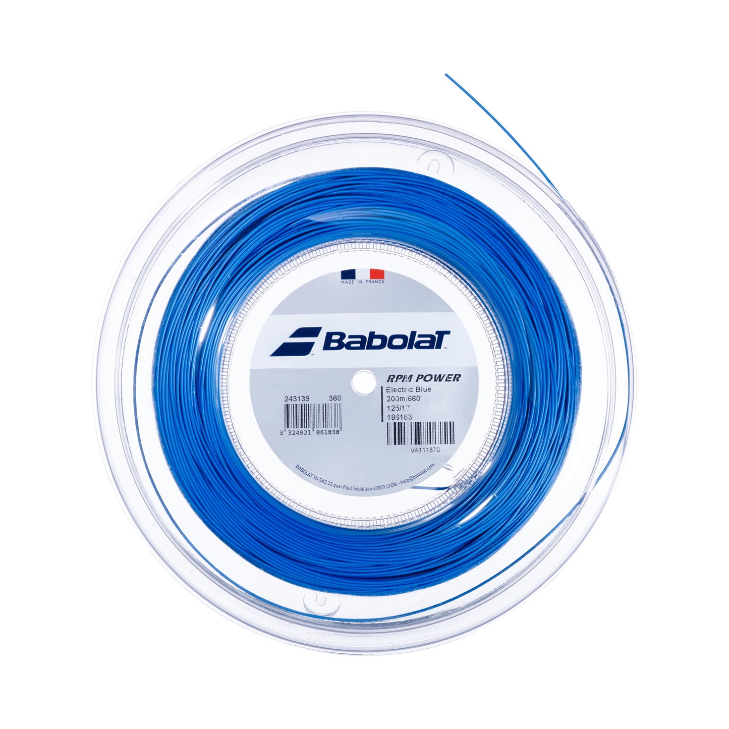 Babolat RPM Power Strenge,Rulle 200m-Blå