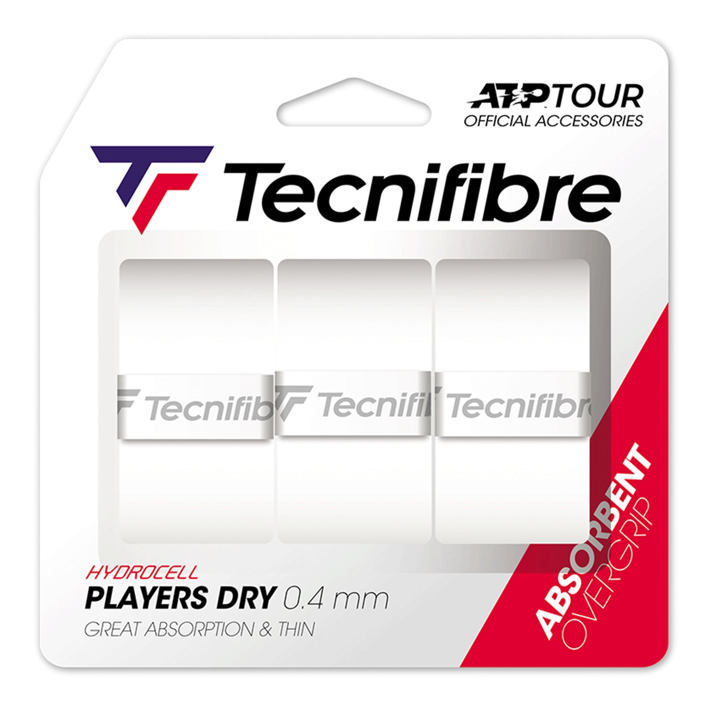 Tecnifibre Players Dry 3er Pakke Med 3-Hvid