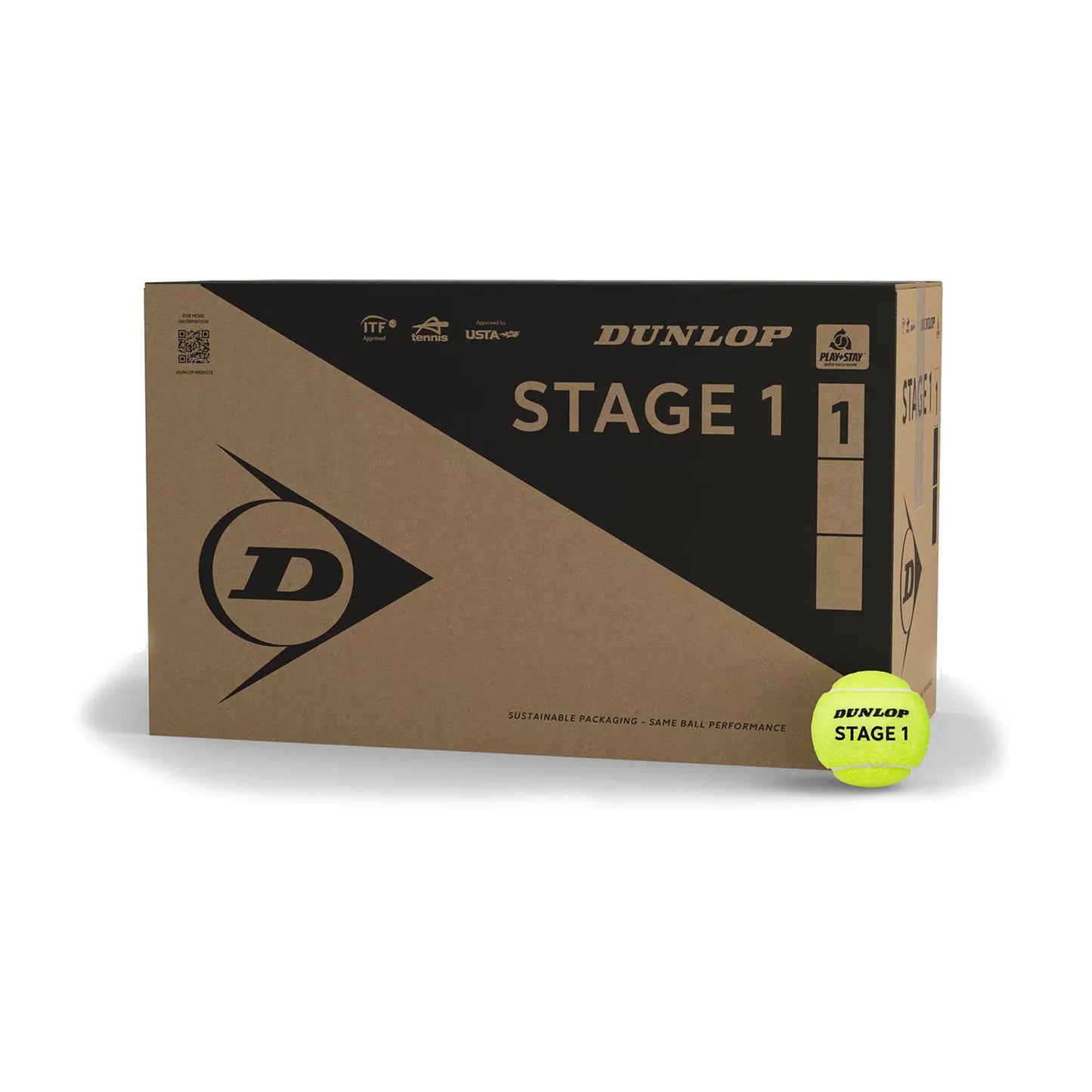 Dunlop Stage 1 Green Play and Stay bold 18x dåse med 4 -gul