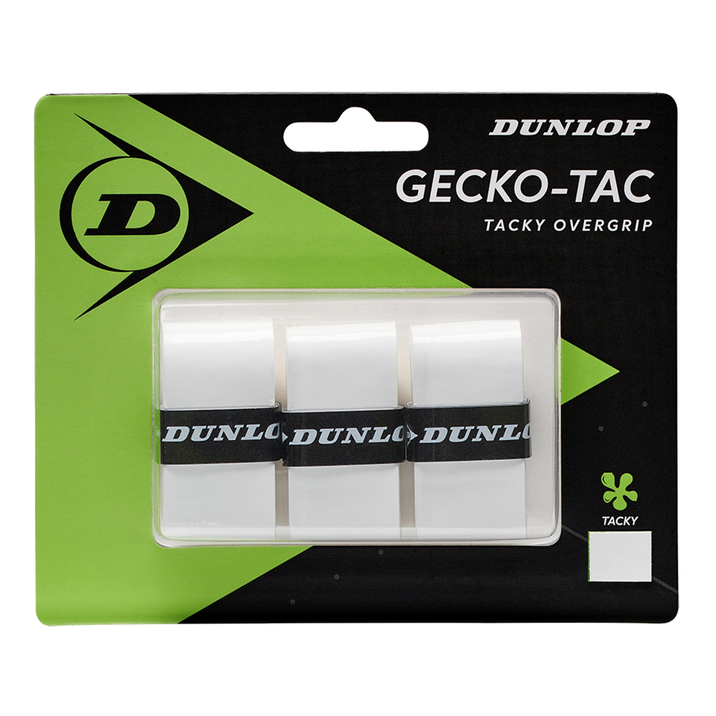 Dunlop Gecko-Tac Pakke Med 3-Hvid