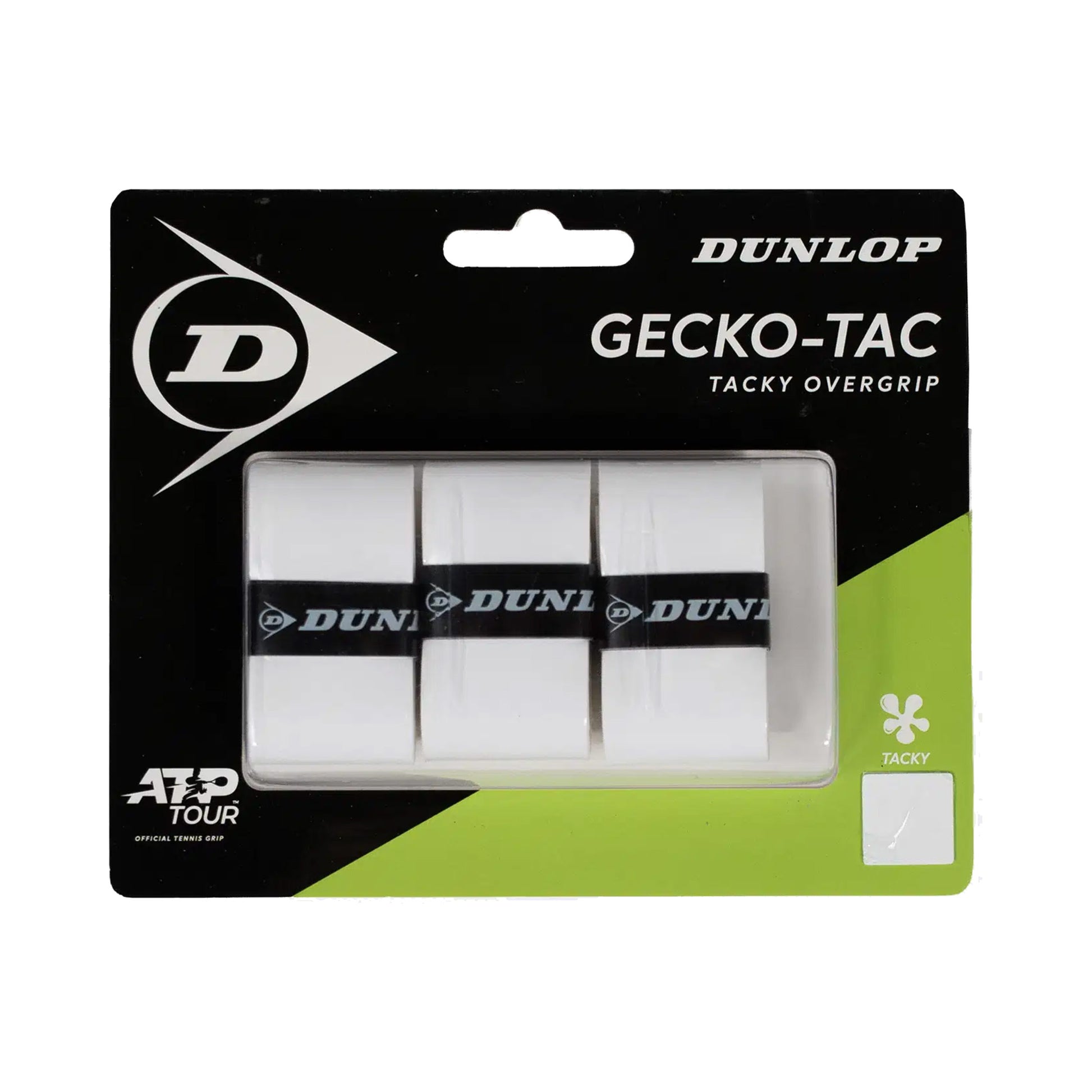 Dunlop Gecko-Tac Pakke med 3 - hvid