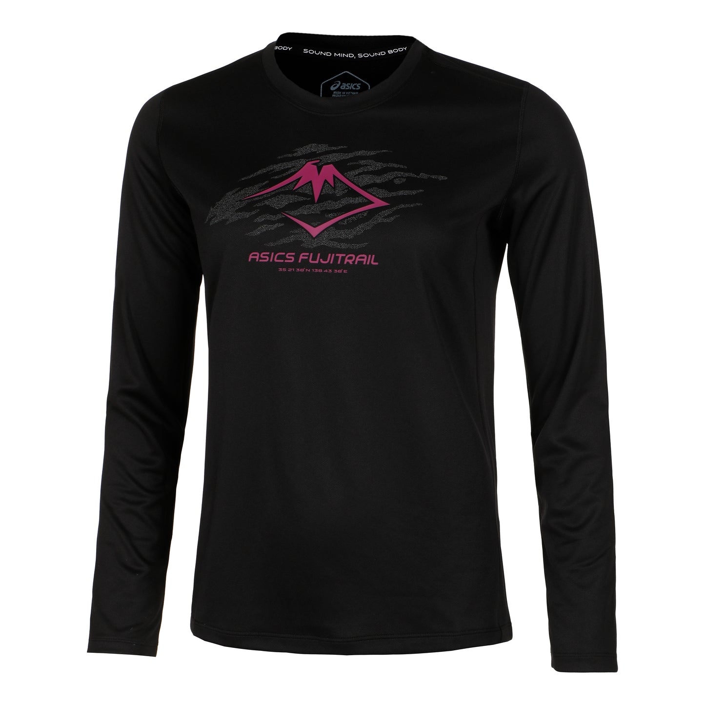 ASICS Fujitrail Logo Shirt, langærmet Damer - sort, berry
