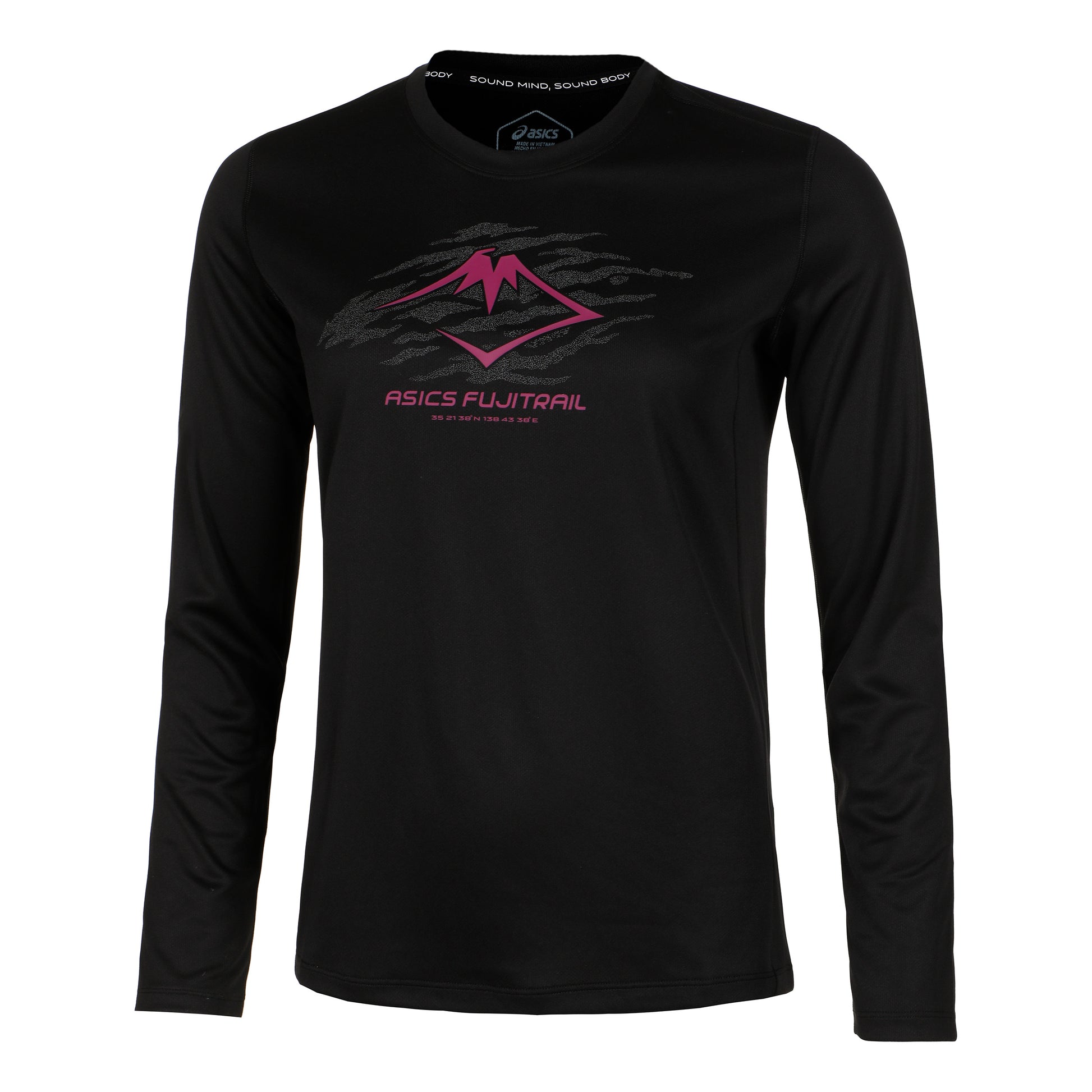 ASICS Fujitrail Logo Shirt, langærmet Damer - sort, berry