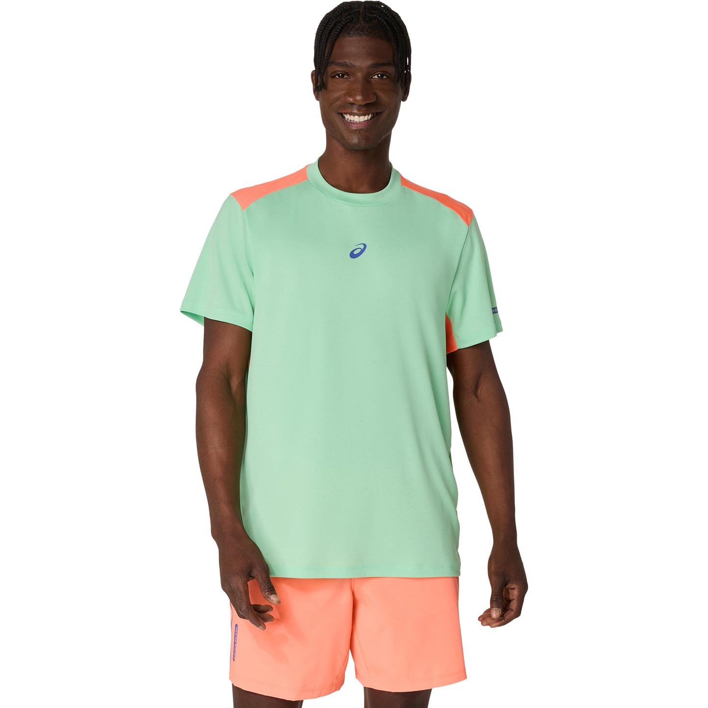 ASICS Court T-shirt Herrer - grøn, koral