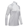 Tech Half-Zip Twist Shirt, langærmet Damer - lysegrå, sølv