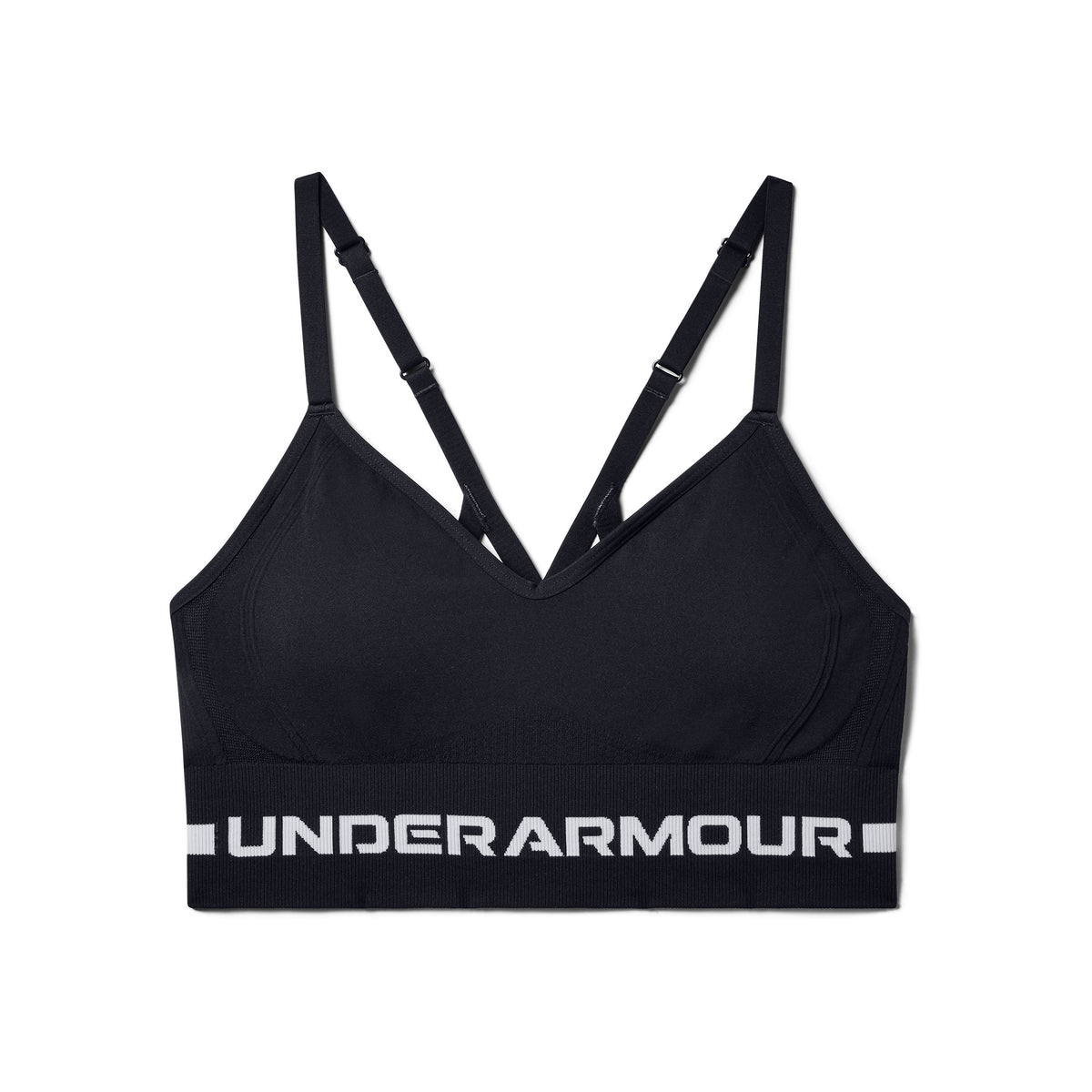 Under Armour Seamless Low Long Sports-BH Damer - sort, lysegrå