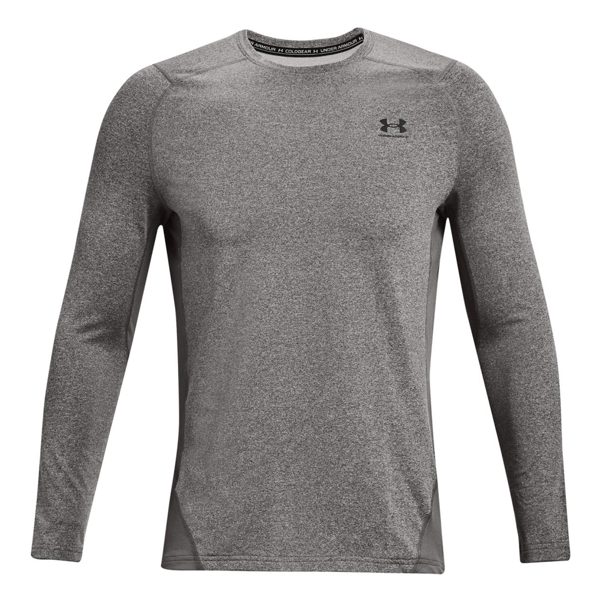 Under Armour Coldgear Fitted Crew Shirt, langærmet Herrer - mørkegrå,